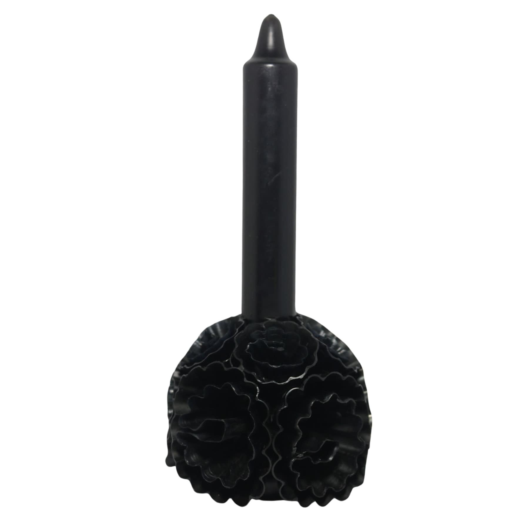 Midnight Shadows Black Floral Taper Candle, 4x8