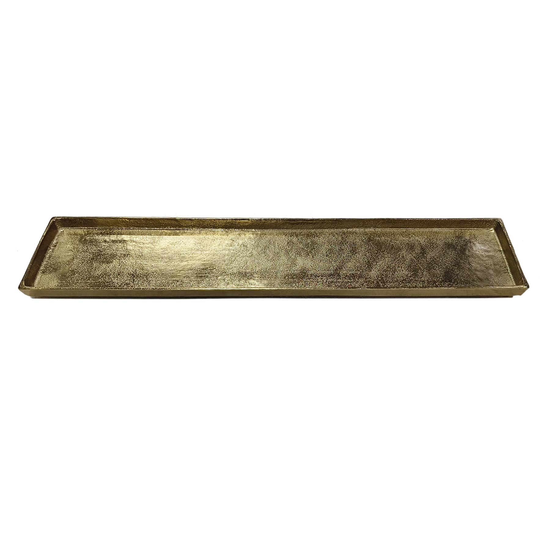 Gold Aluminum Cast Rectangular Tray, 31x7