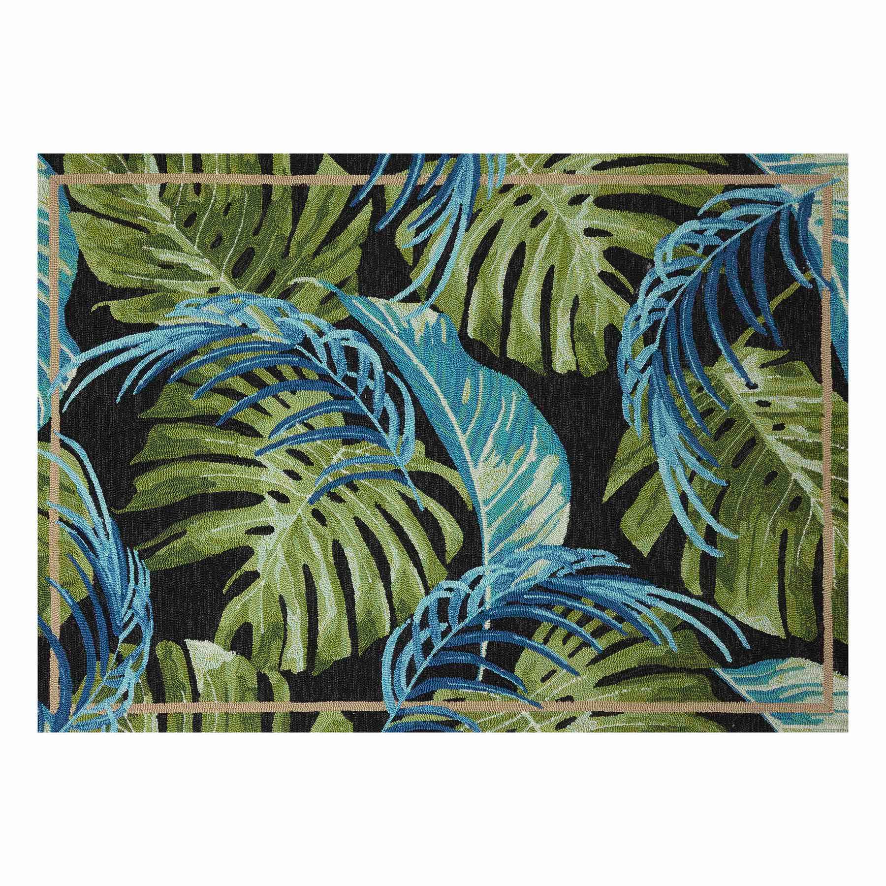 (E534) Santa Monica Palm Tufted Outdoor Area Rug, 5x7