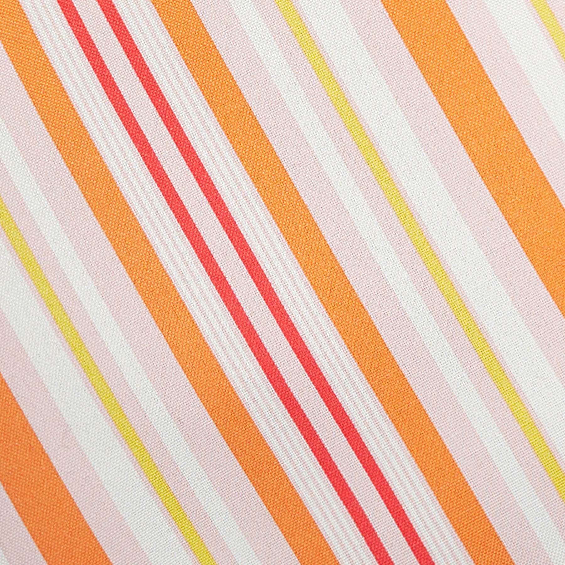 Red Multicolor Striped Square Outdoor Throw Pillow, 18"