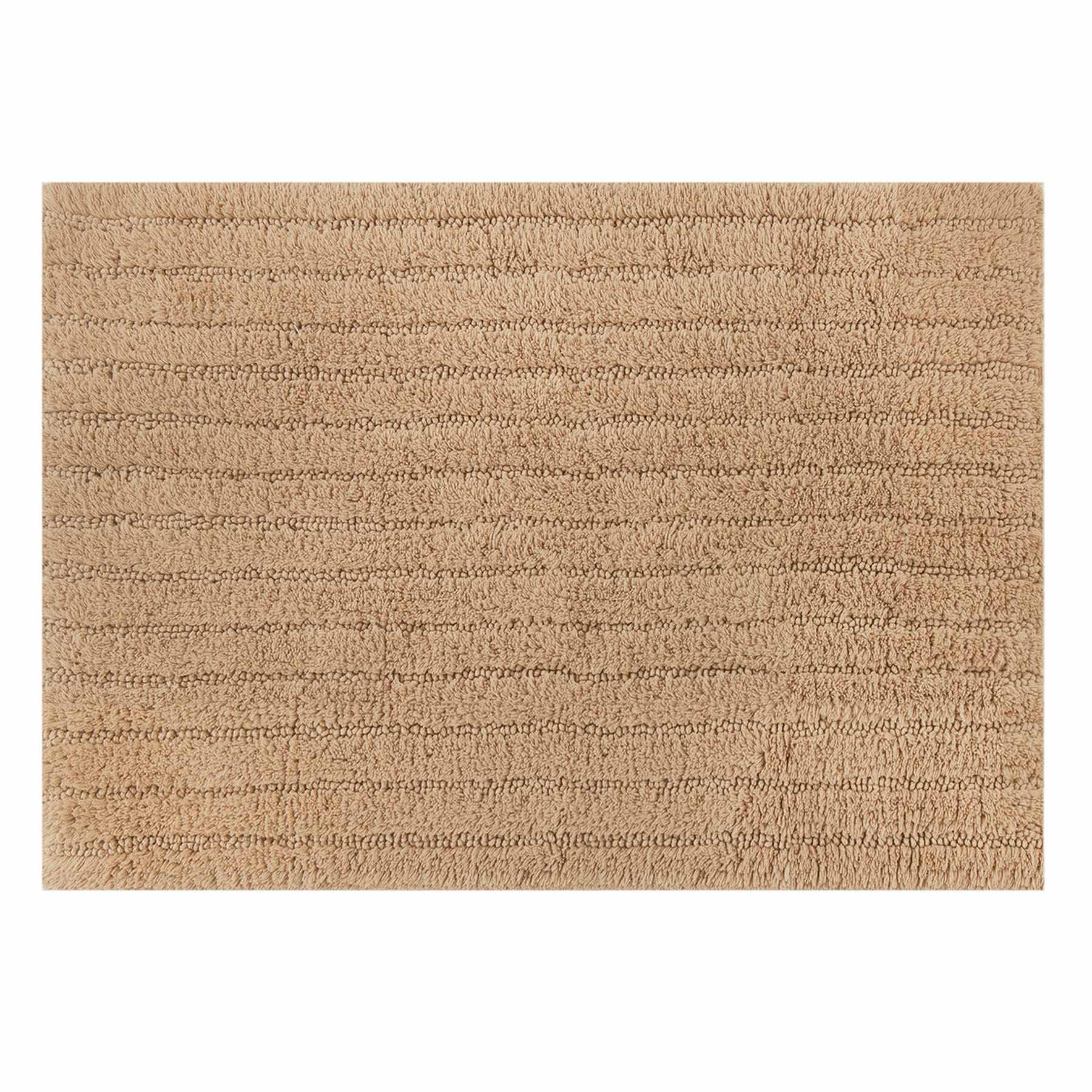 Found & Fable Tan Striped High-Low Bath Rug, 17x24