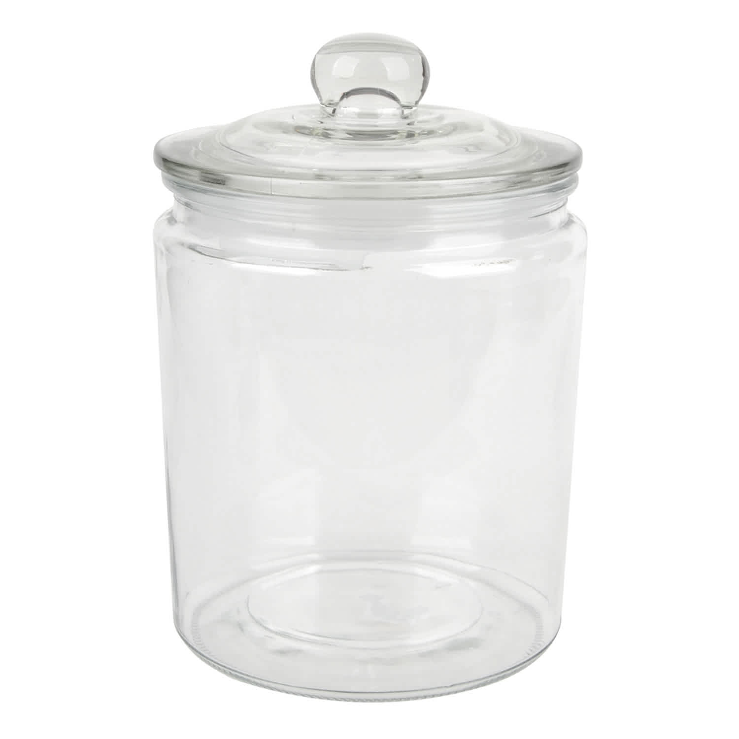 Clear Glass Canister with Round Knob Glass Lid, 28oz