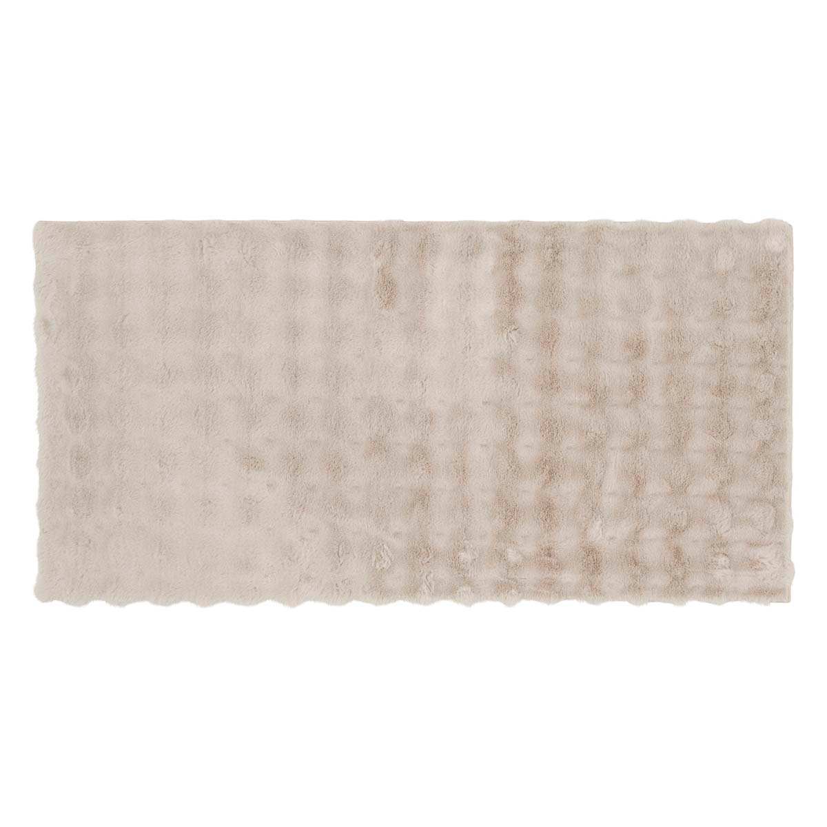 (B883) Crosby St. Beige Bebel Faux Fur Accent Rug, 3x5
