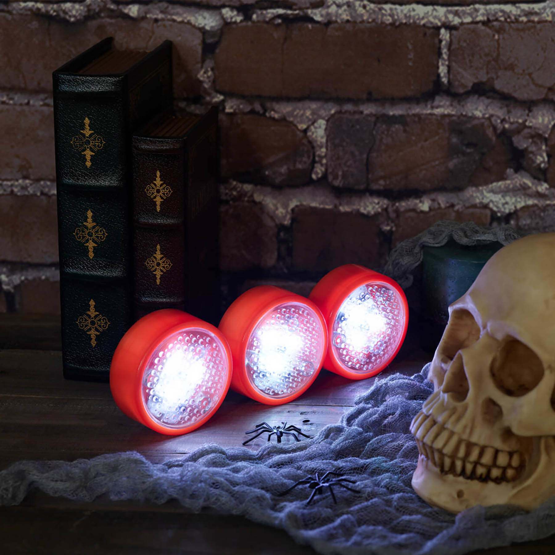 3-Pack LED Pumpkin Strobe Lights with Remote, Battery Operated