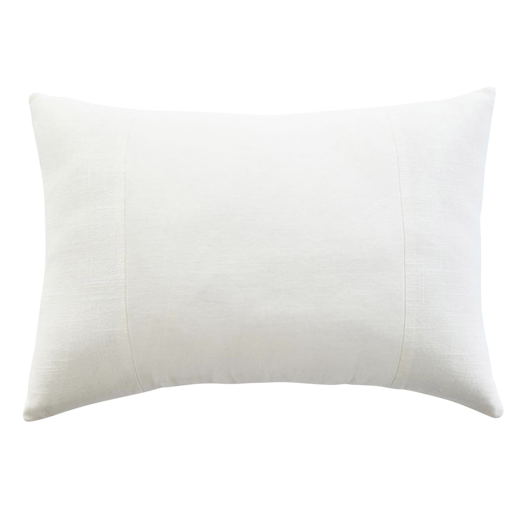 Crosby St. White Cotton Slub & Velvet Throw Pillow, 14x20