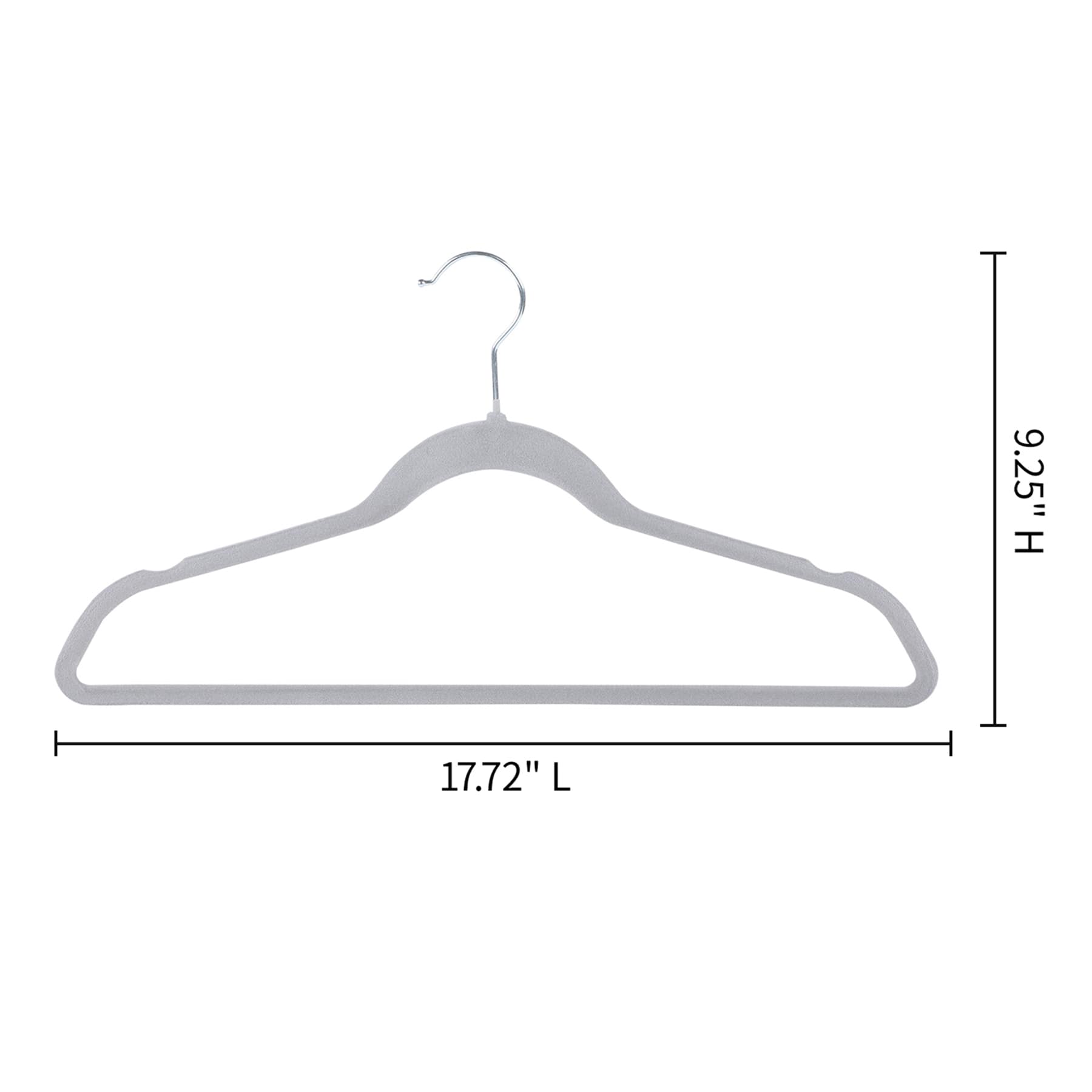 50-Pack Velvet Suit Hangers, Grey