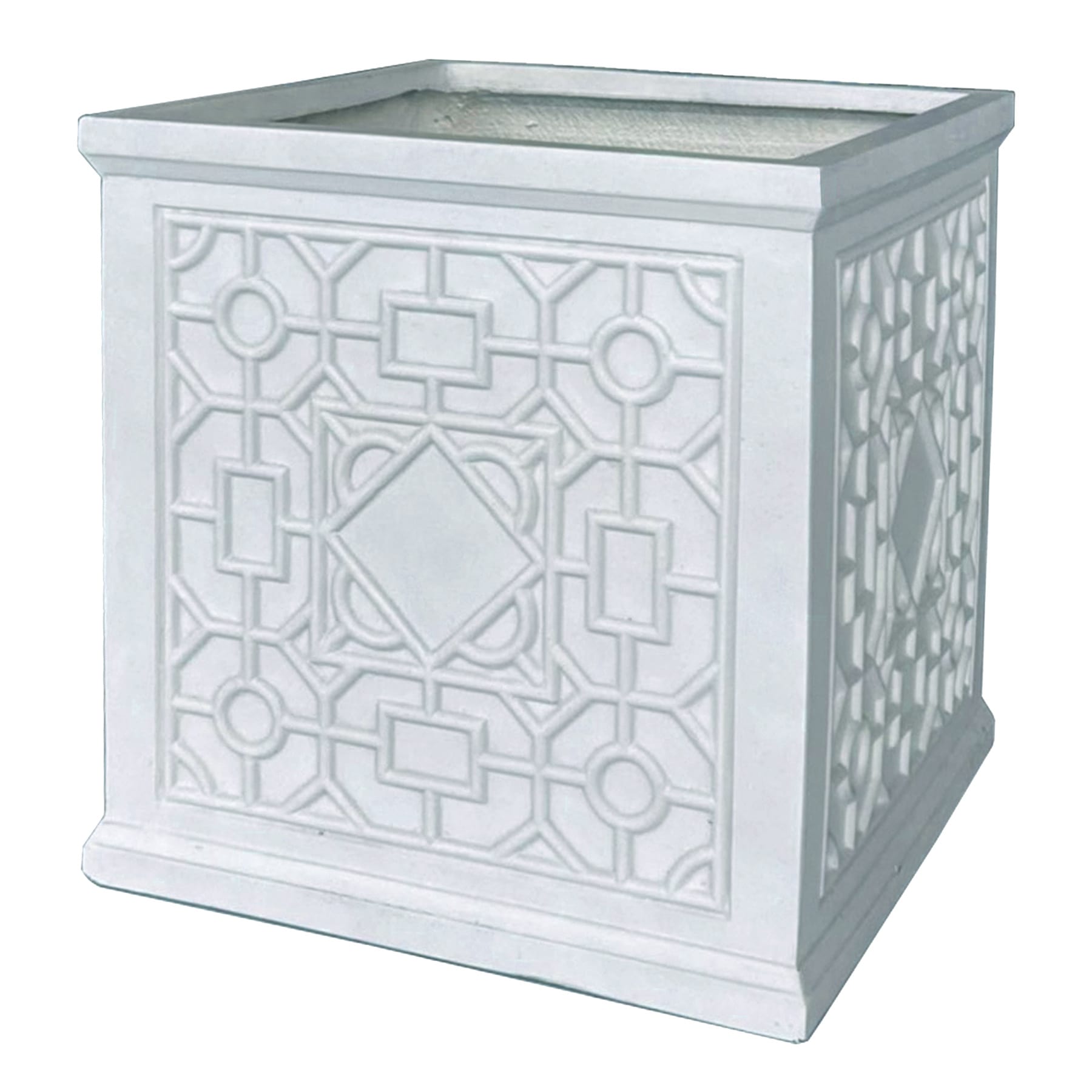 Providence Ella White Square Outdoor Planter, Medium