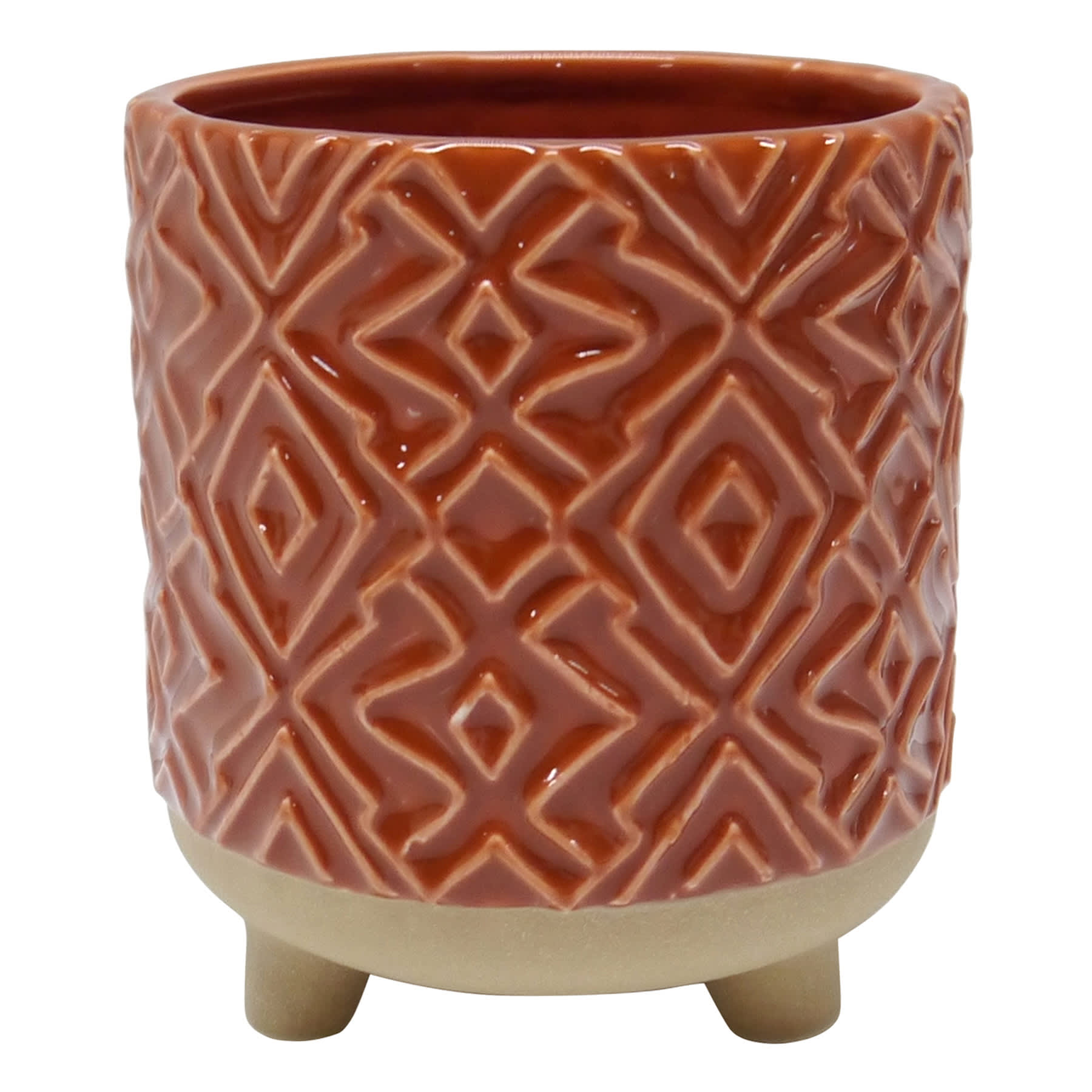 Tracey Boyd Indoor Rust Ceramic Footed Pot, Small