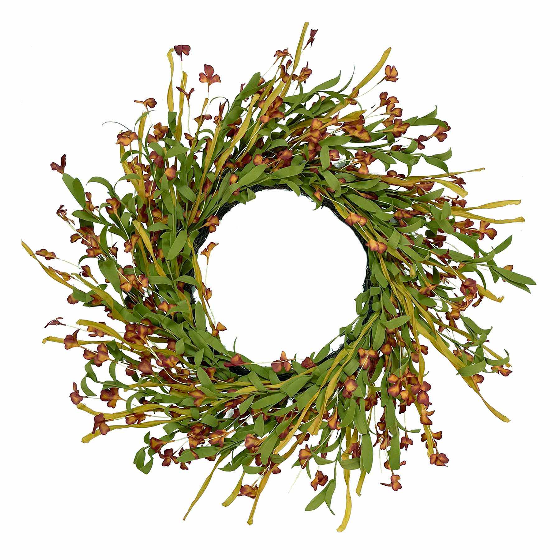 Red Flower Cluster Wreath, 24"
