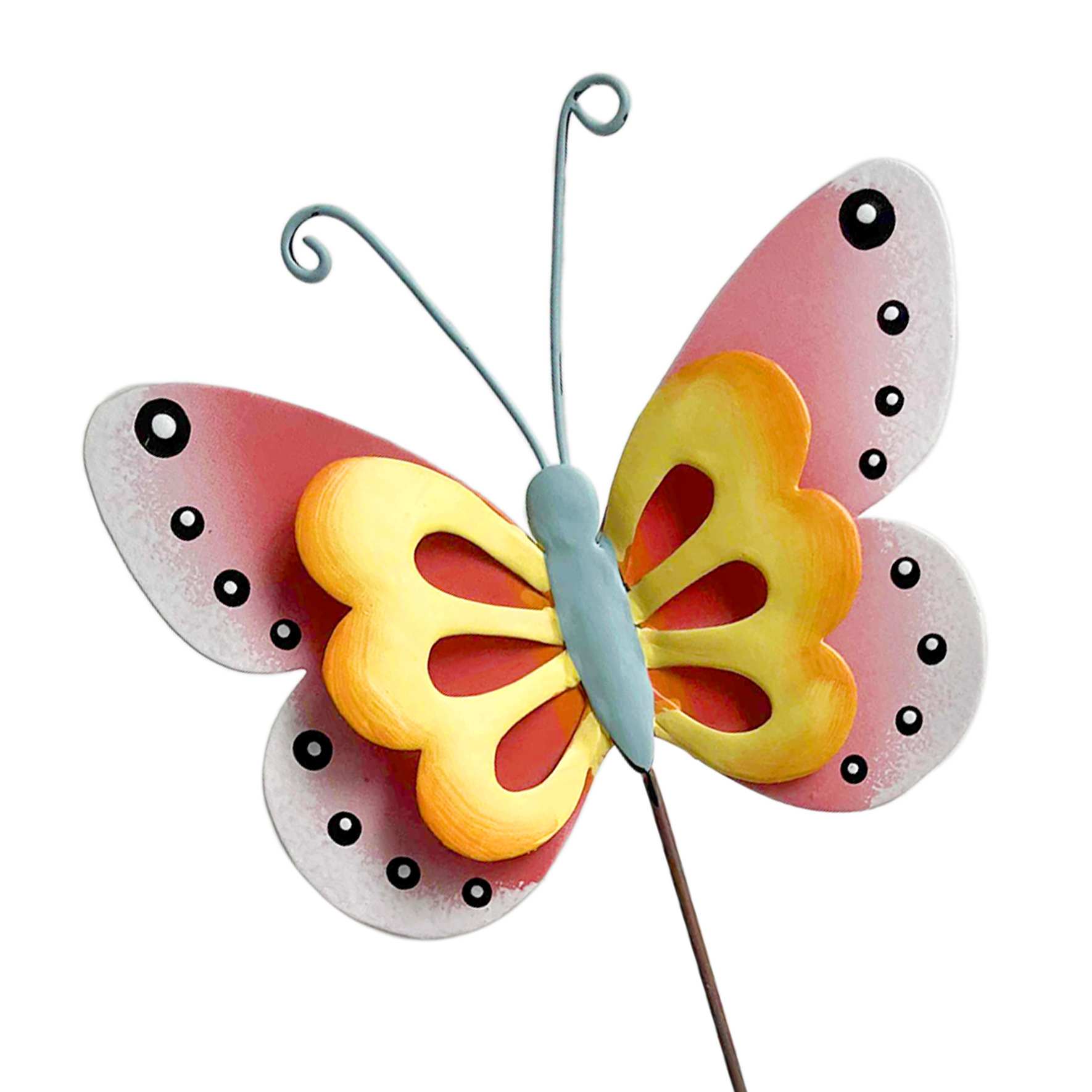 Pink Butterfly Yard Pick, 5.5"