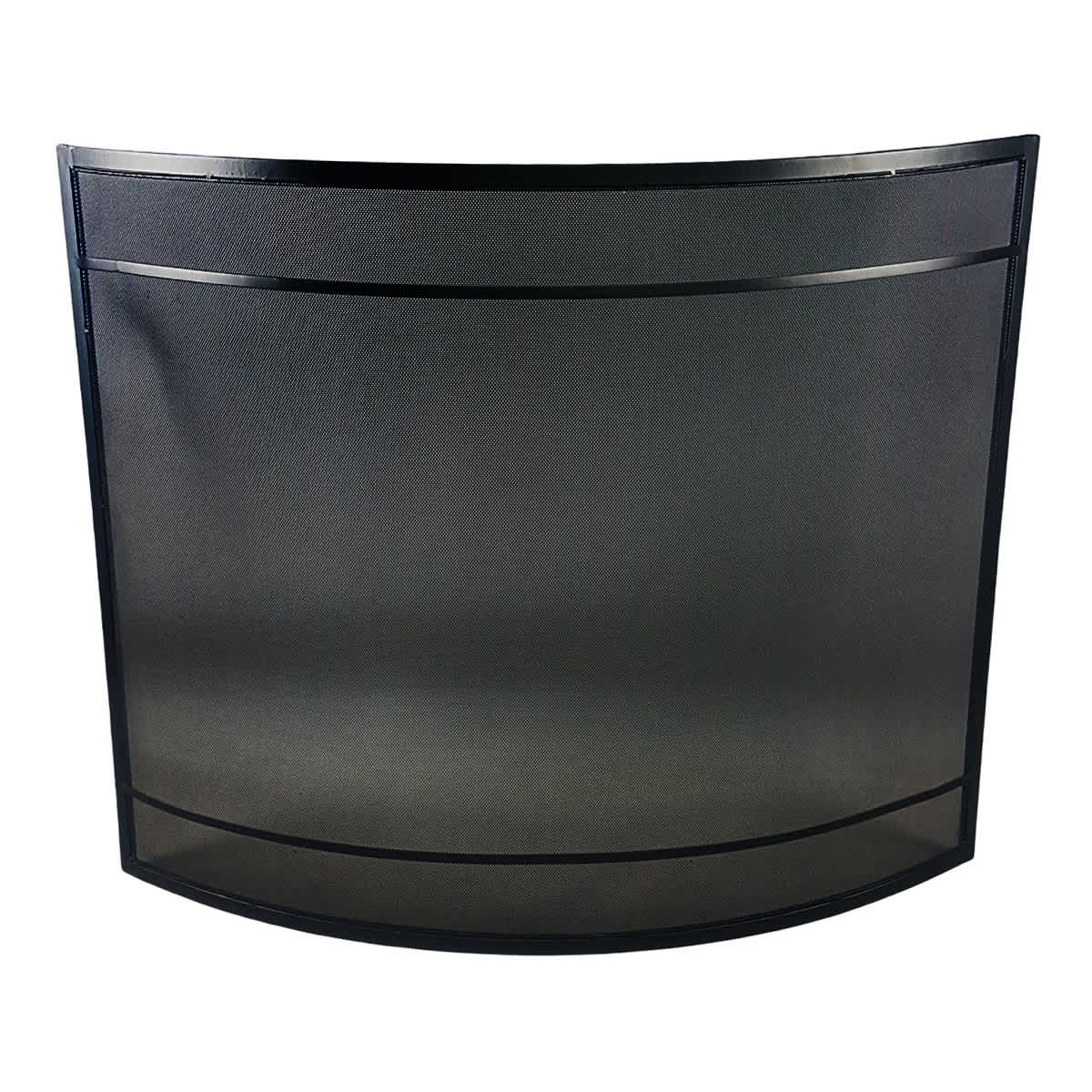 Black Curved Fireplace Screen, 33"