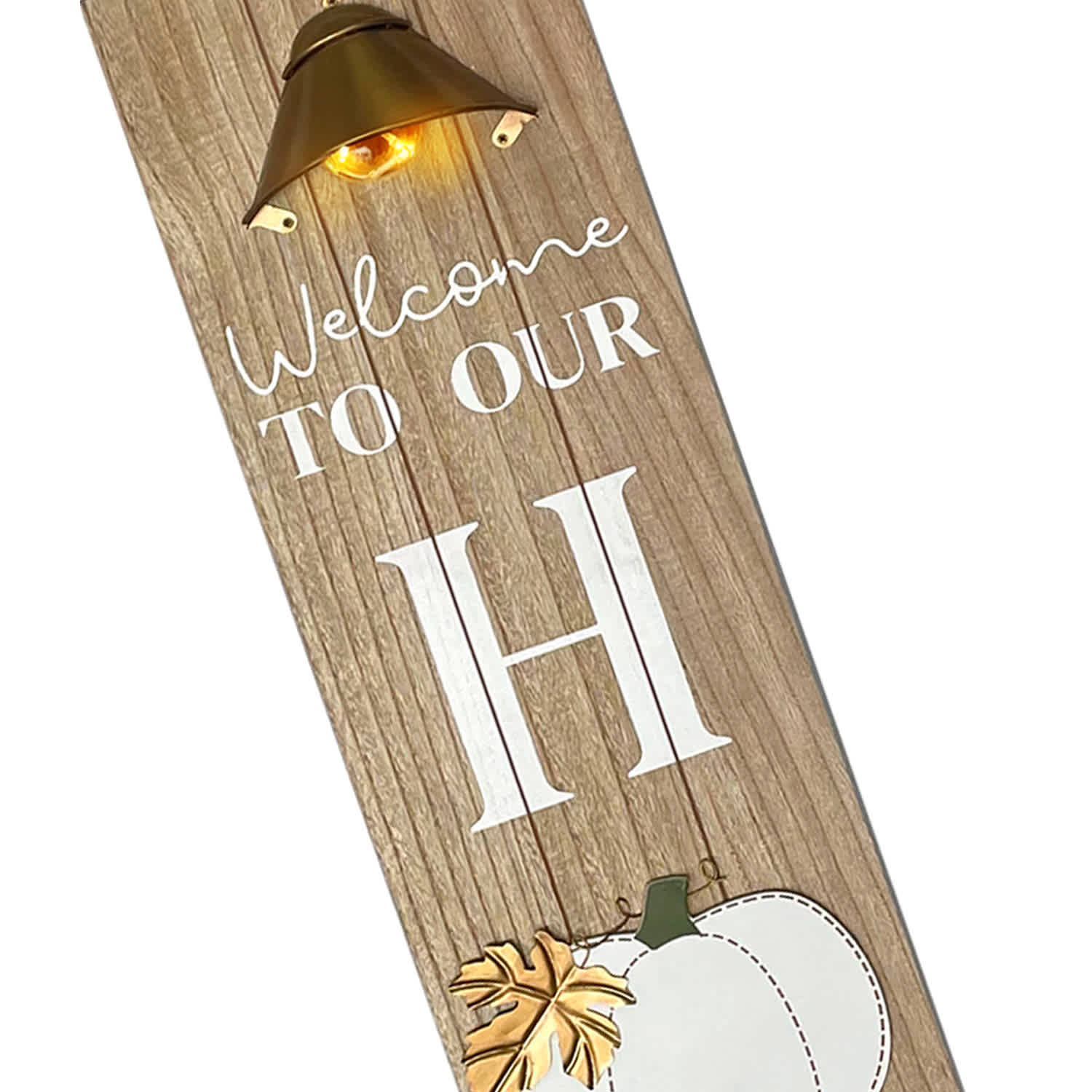 Homespun Harvest Pre-Lit Welcome To Our Home Leaner, 47"