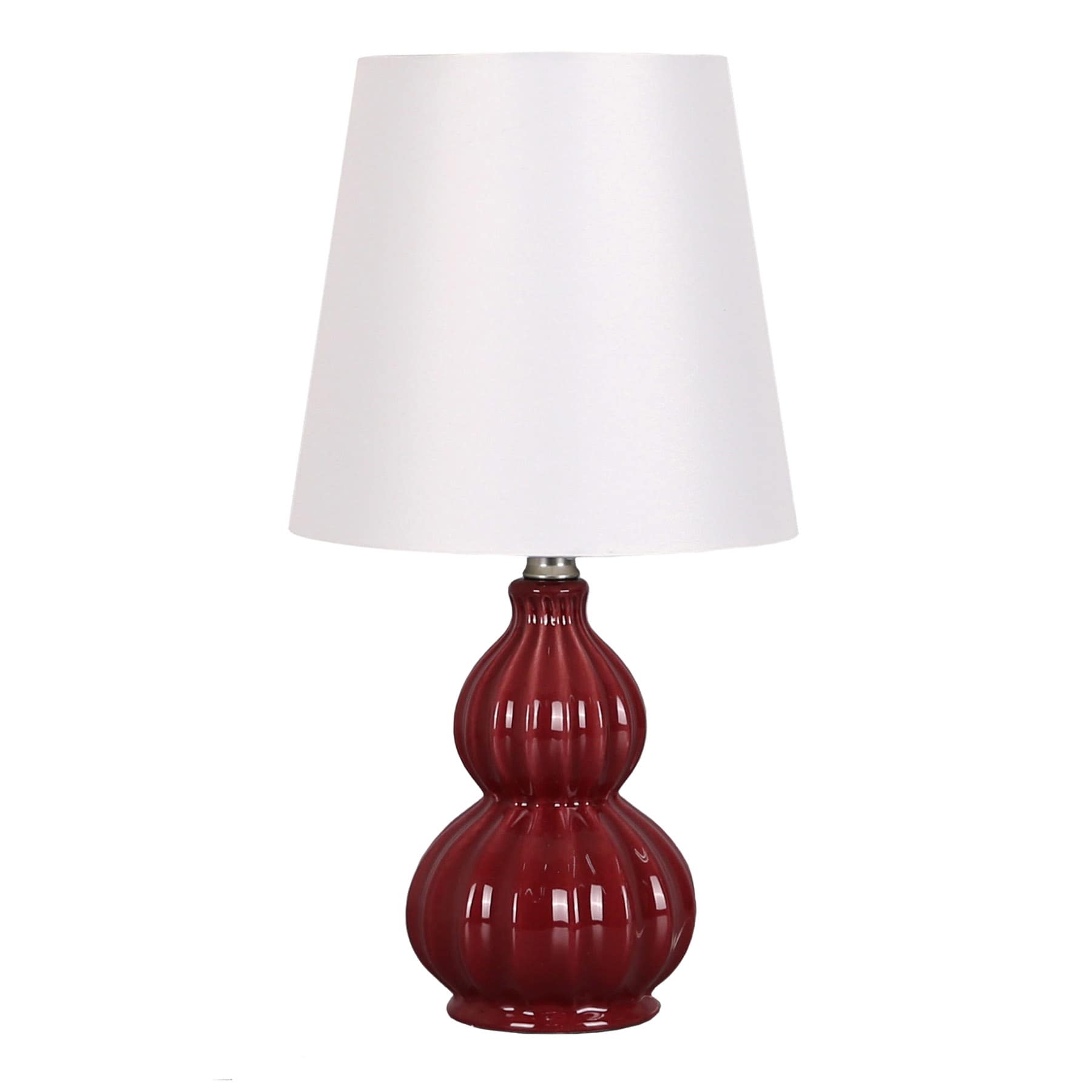 Providence Pomegranate Double Gourd Ceramic Mini Table Lamp with Shade, 13"