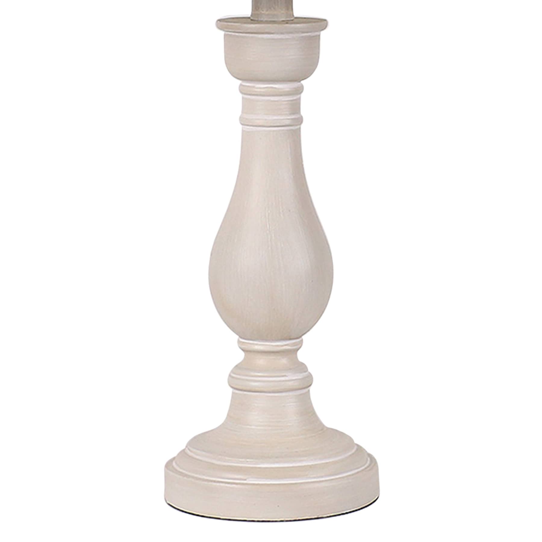 White Spindle Medium Table Lamp with Shade, 22.4"