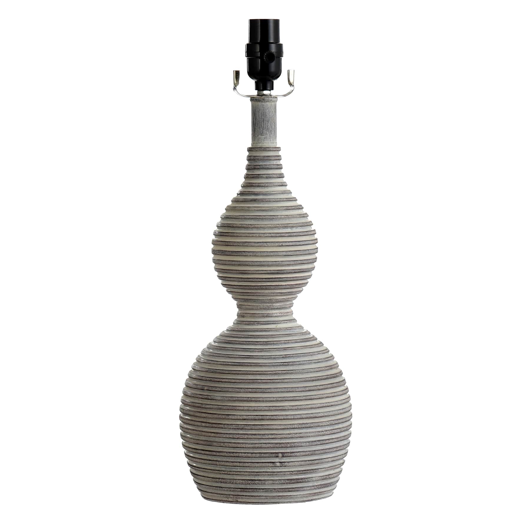 Found & Fable Gray Double Gourd Medium Table Lamp Base, 19"