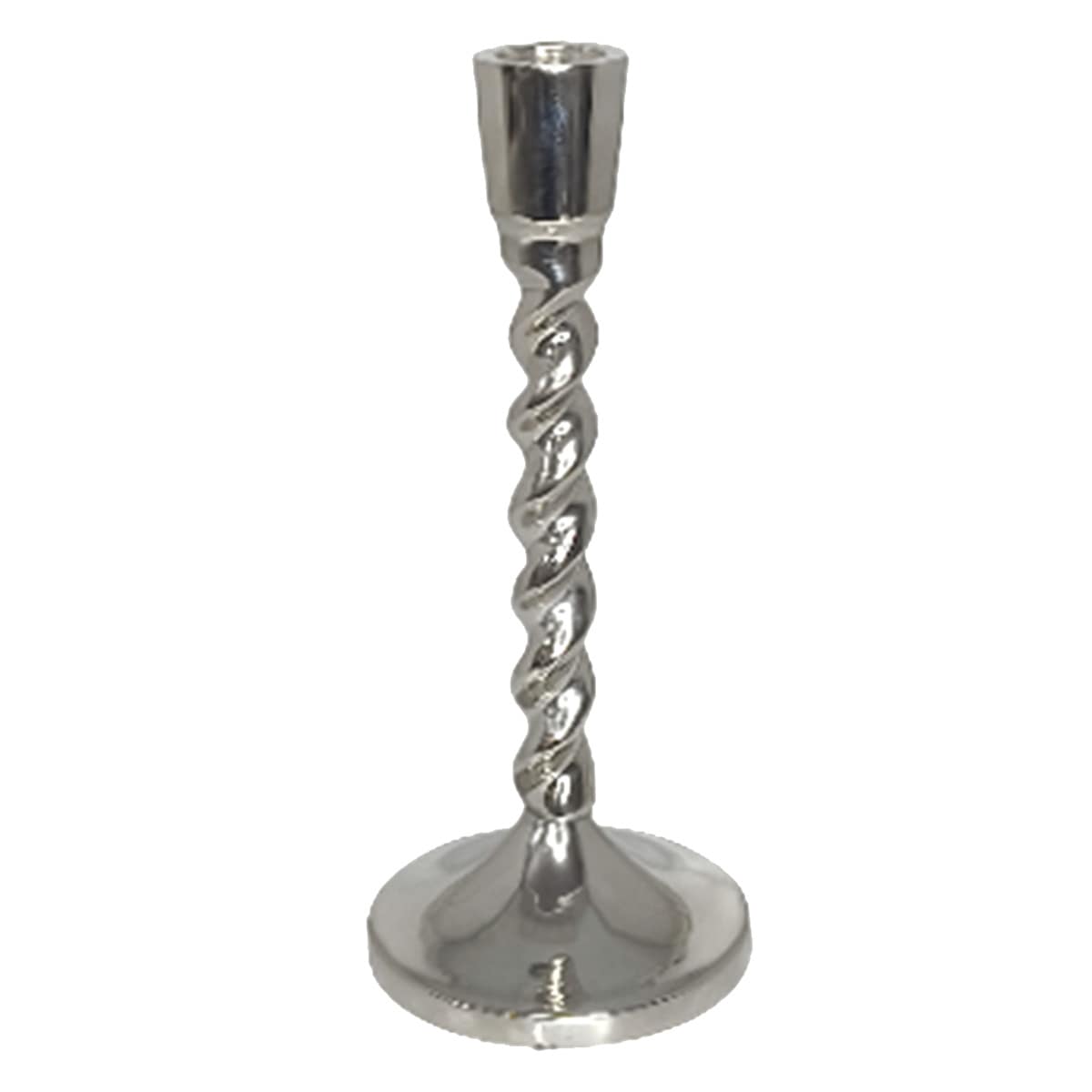 Twisted Silver Taper Candle Holder, 8"