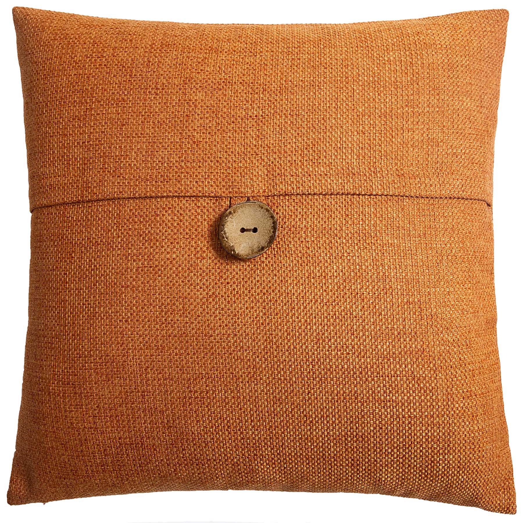 Clayton Orange Coconut Button Throw Pillow, 20"