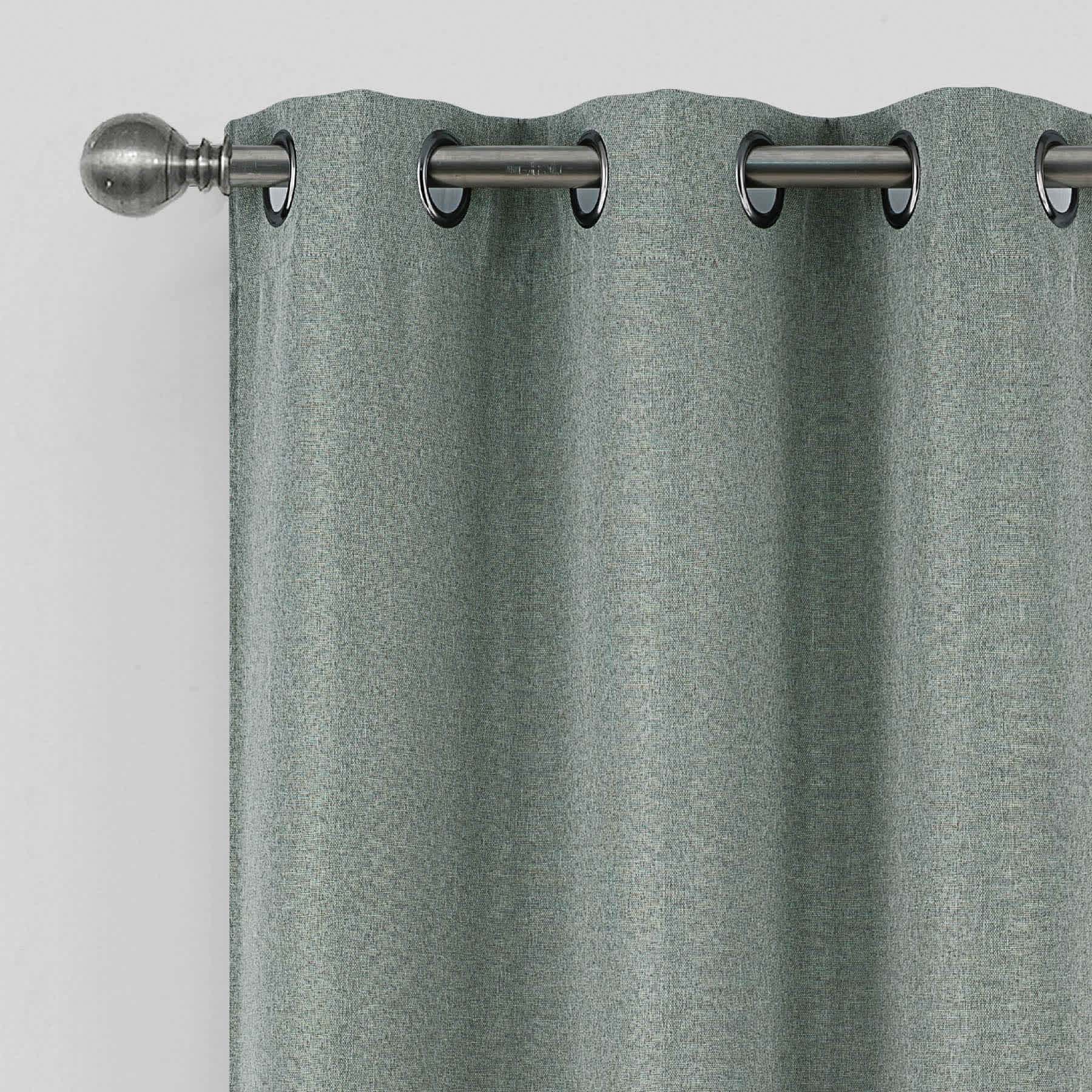2-Pack Green Blackout Grommet Curtain Panels, 84"