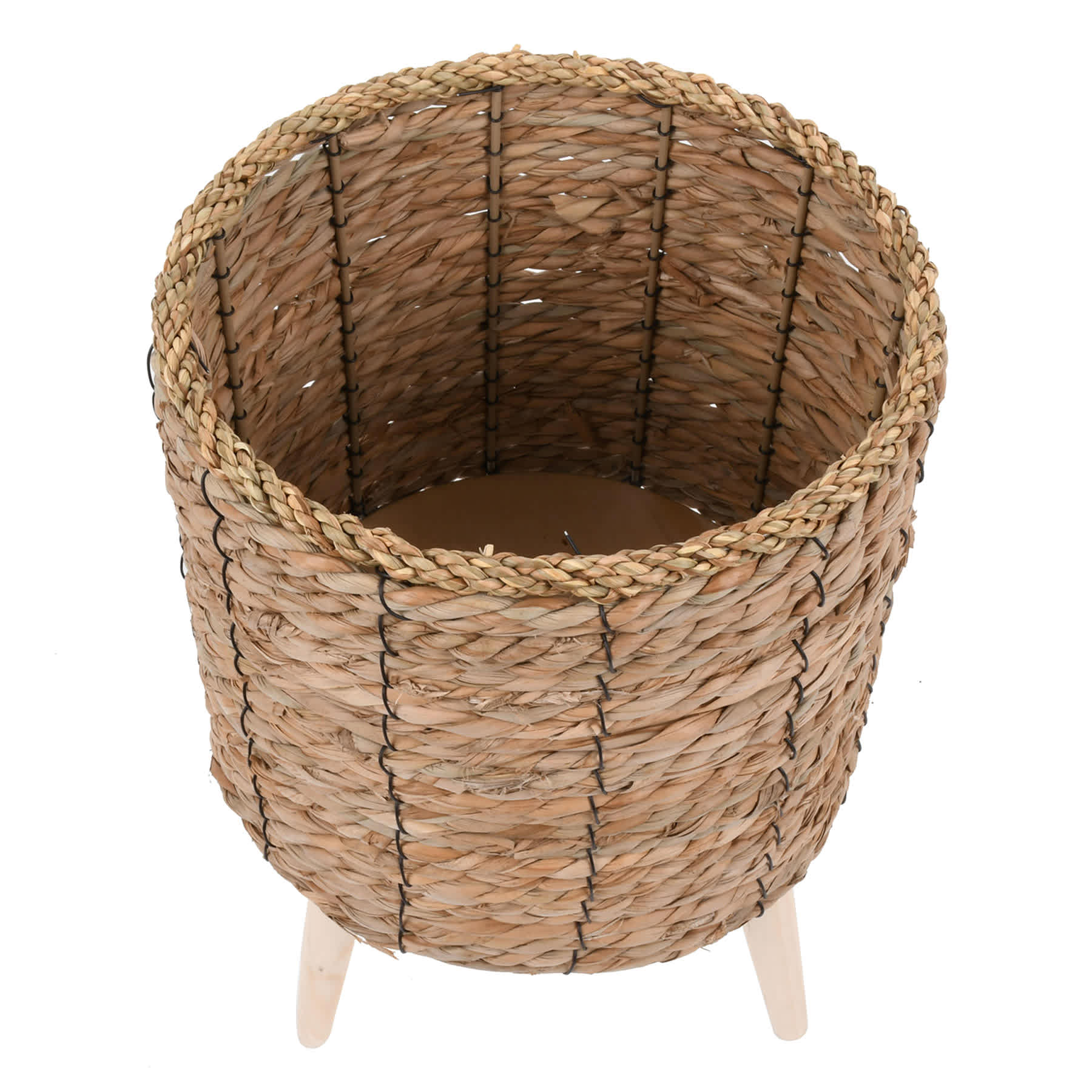Found & Fable Faux Rattan Planter Stand, Medium