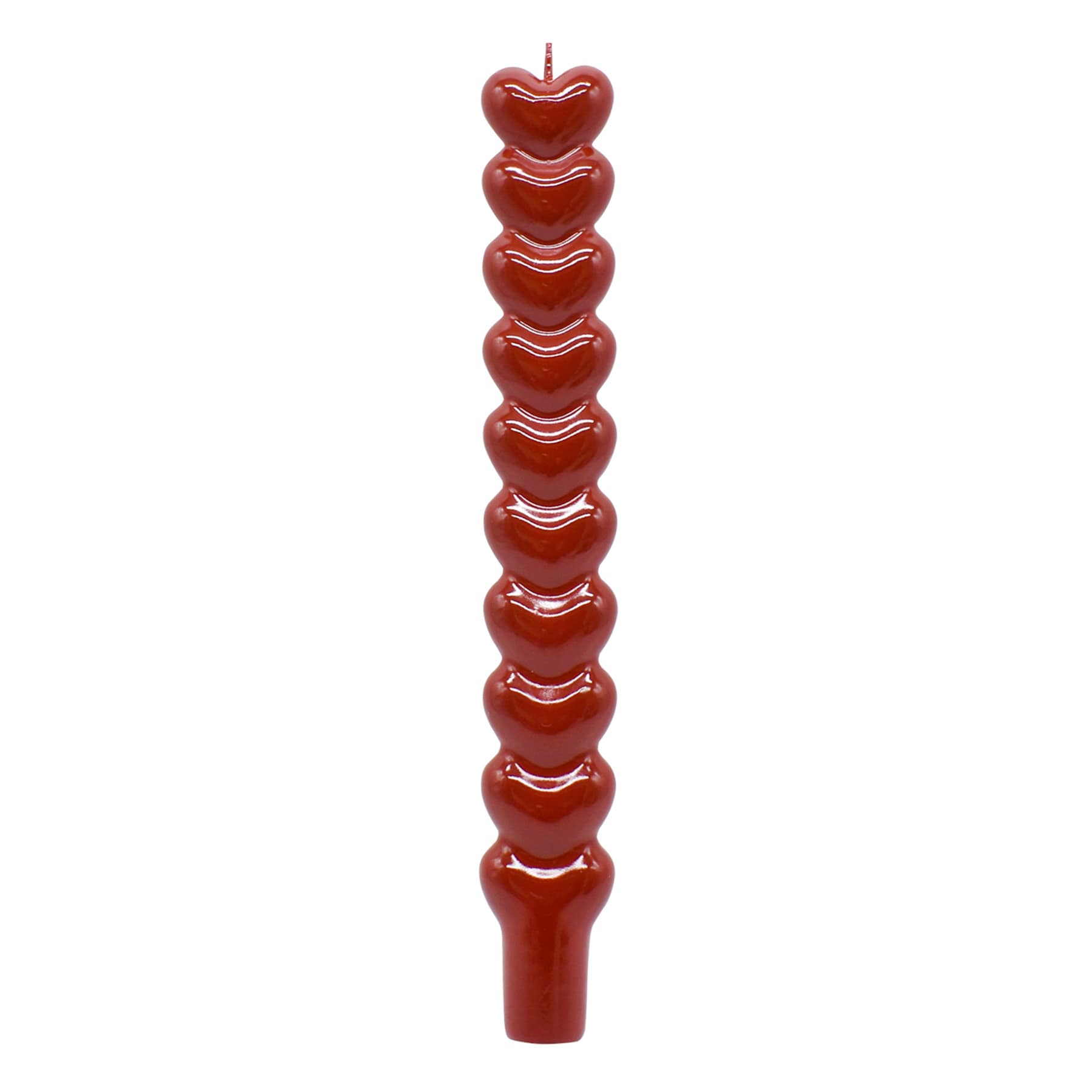 Red Heart Bleeder Taper Candle, 10"