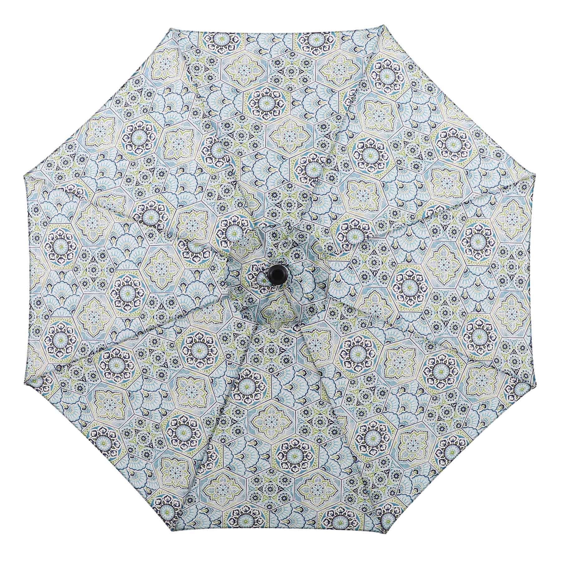 Calista Turquoise Crank & Tilt Round Patio Umbrella, 9'