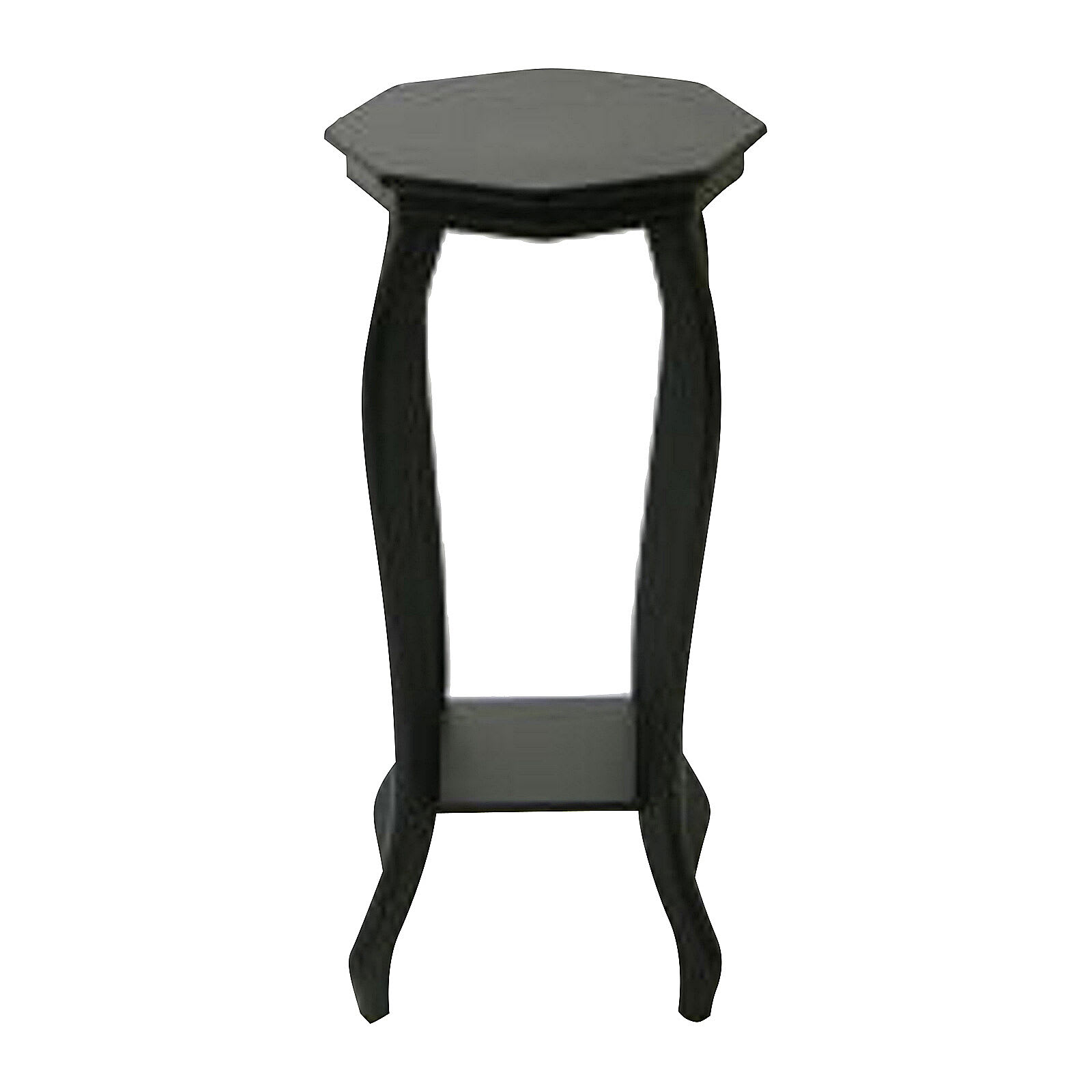 Providence Octagon Wooden Top Plant Stand, Black