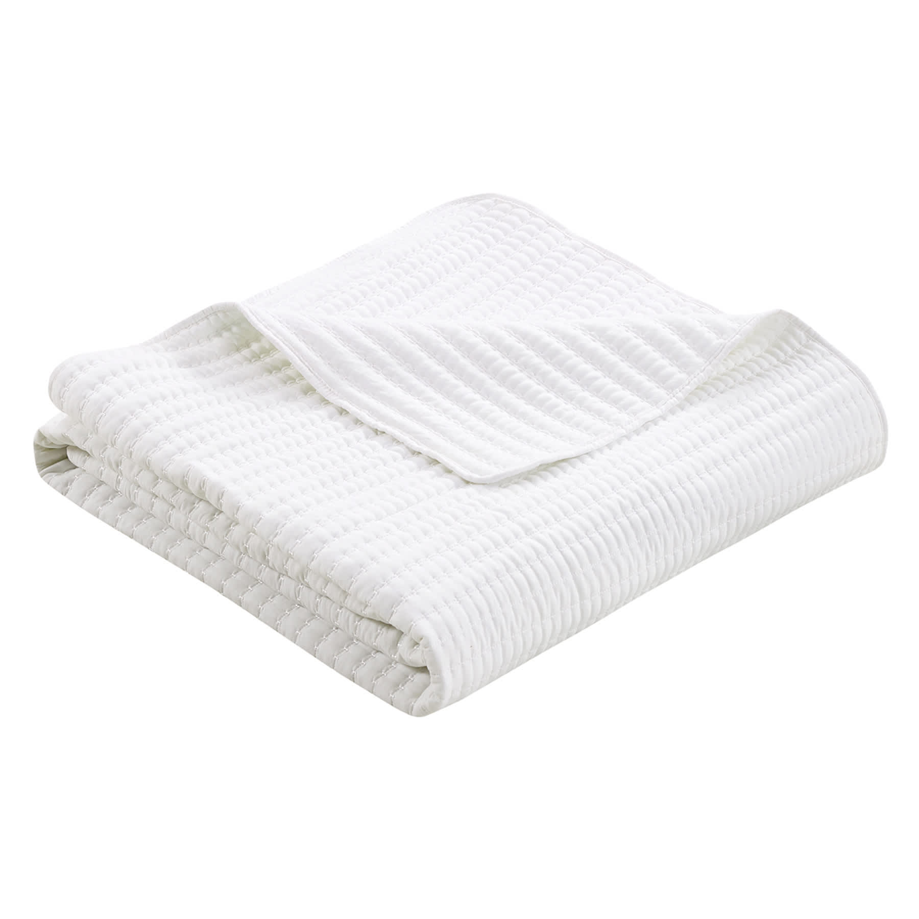 Honeybloom 3-Piece White Washed Microfiber Quilt Set, Full/Queen