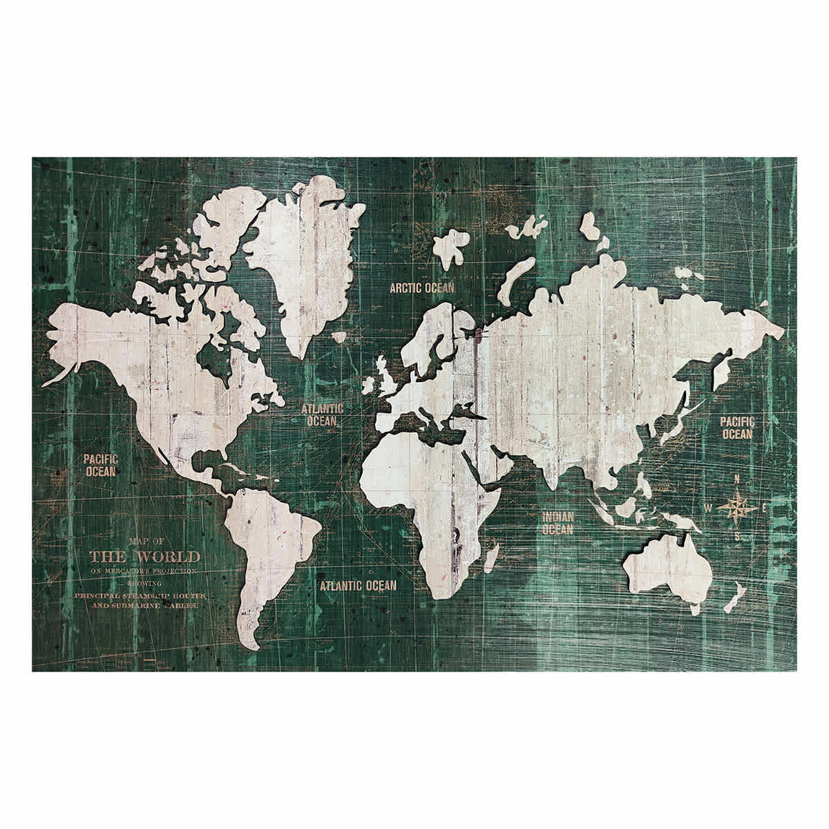 Found & Fable World Map Canvas Wall Art, 36x24