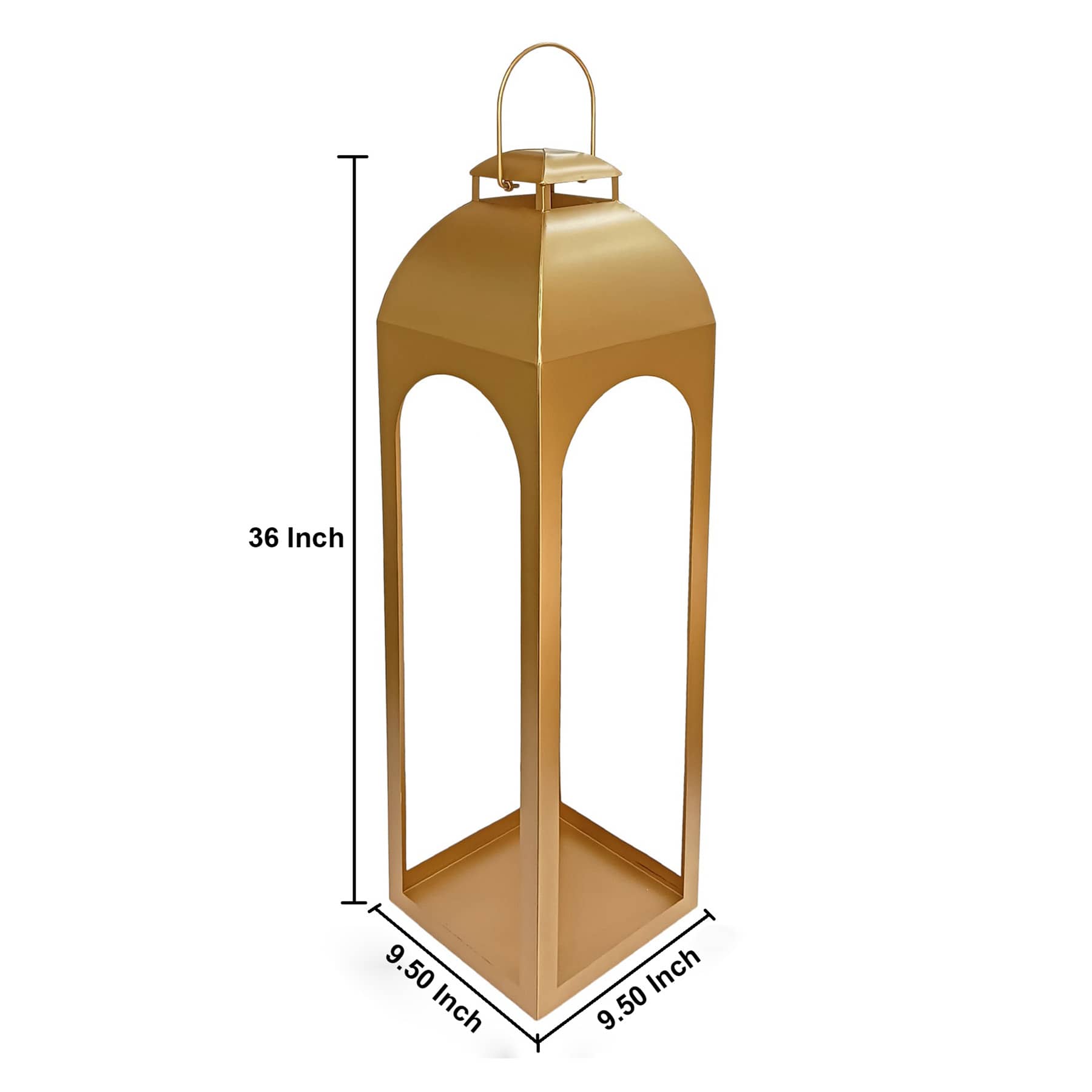 Gold Metal Lantern, 36"