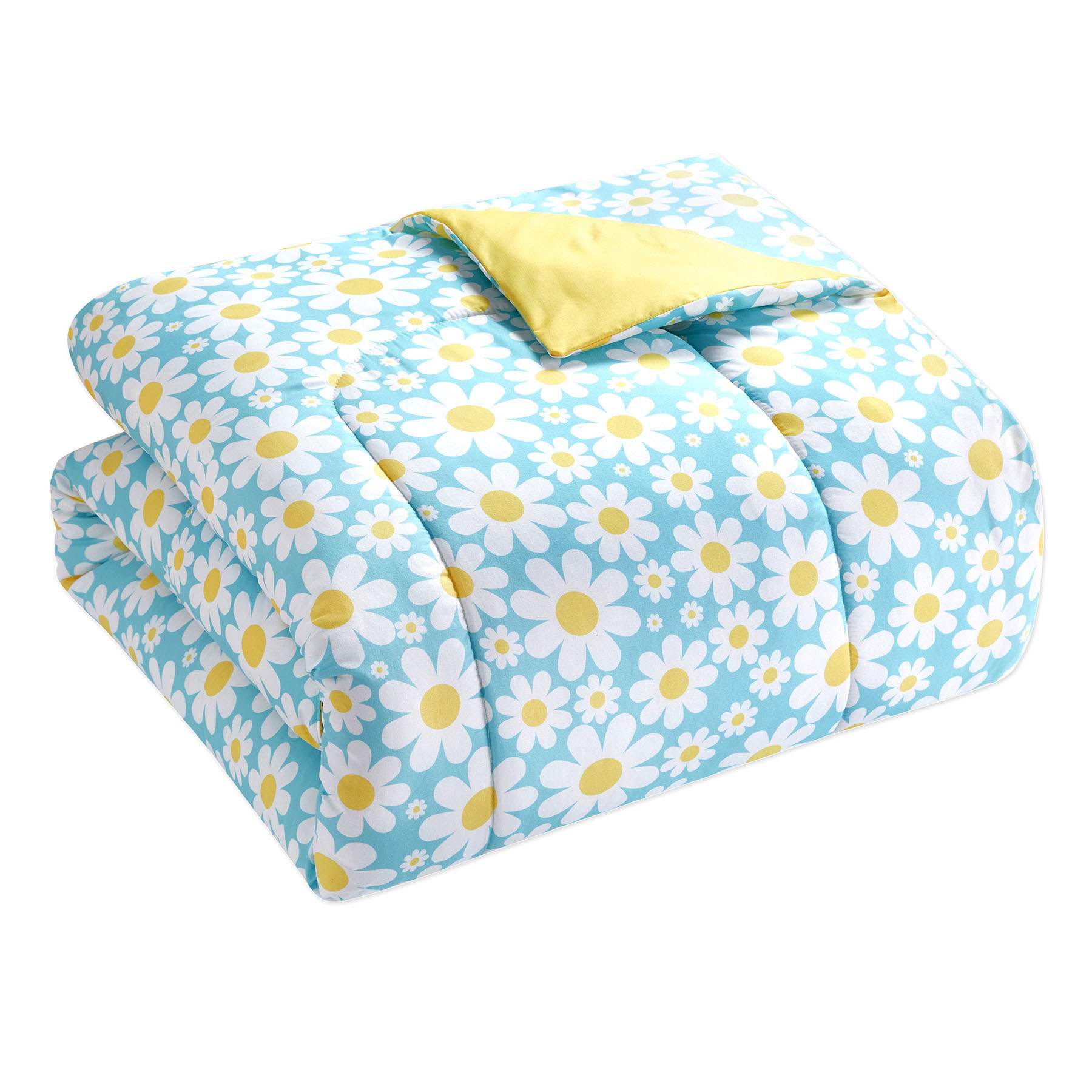 Tiny Dreamers 2-Piece Fairy Garden Blue Daisy Print Comforter Set, Twin