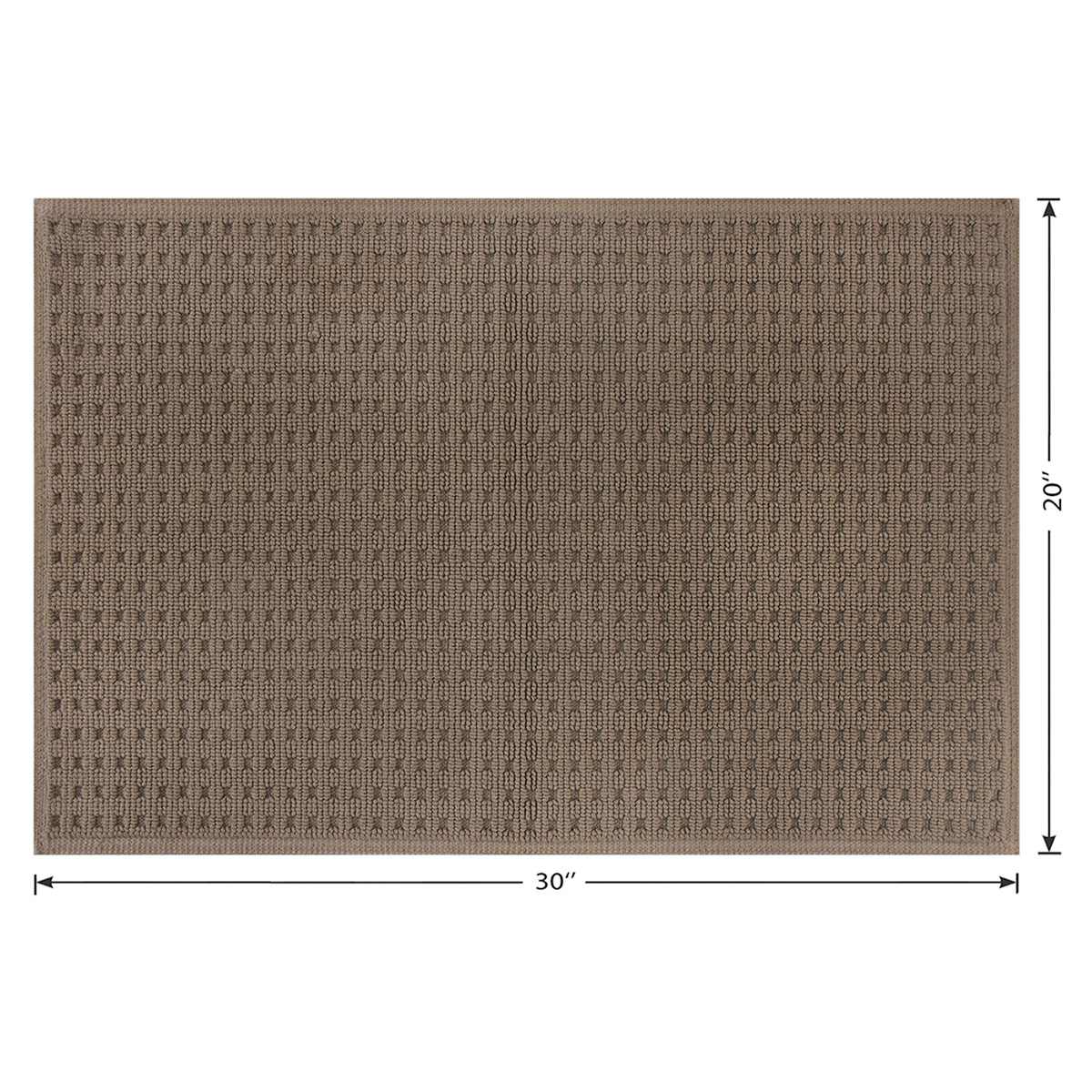 Crosby St. Taupe Waffle 100% Cotton Antimicrobial Bath Rug, 20x30