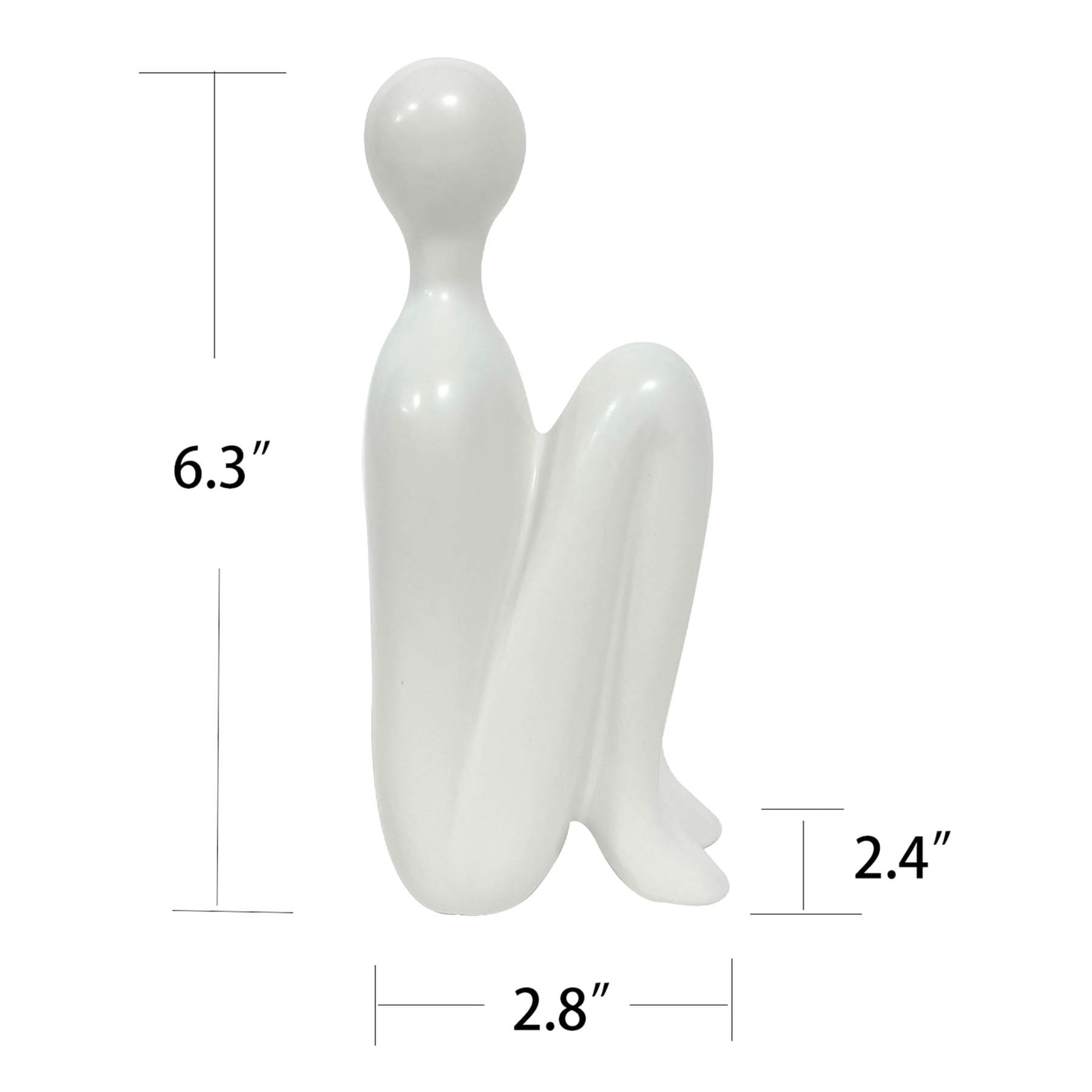 White Ceramic Human Figurine, 2.8x6