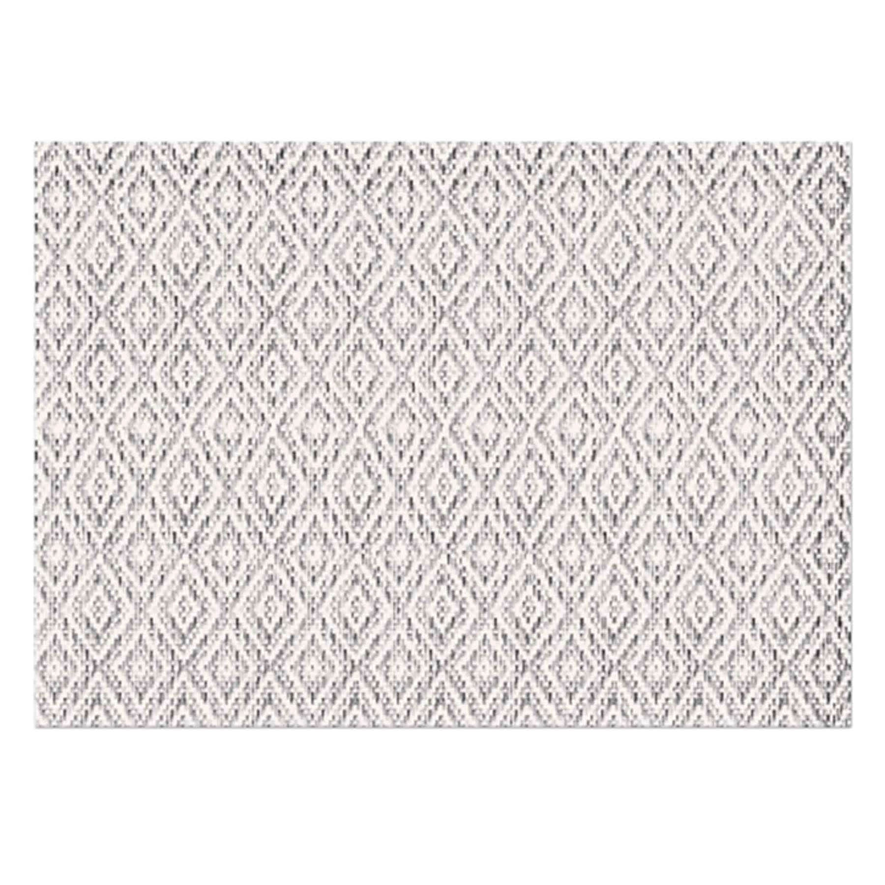 Set of 4 Black & White Diamond Printed Ribbed Placemats, 13x18