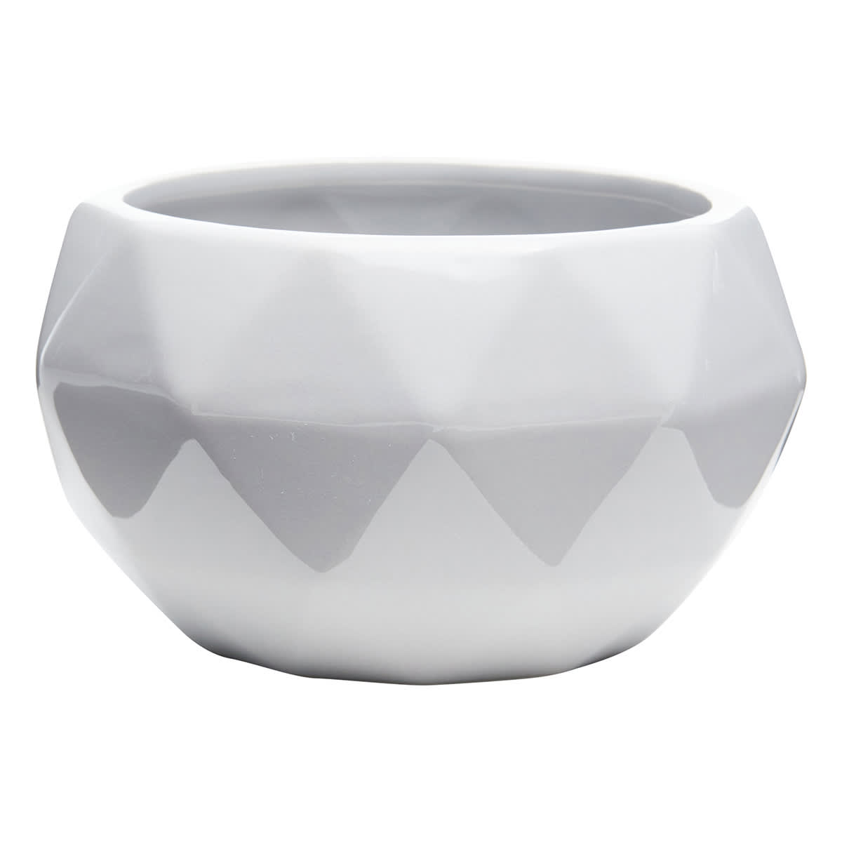 Crosby St. Indoor Grey Geometric Planter, 6.7"