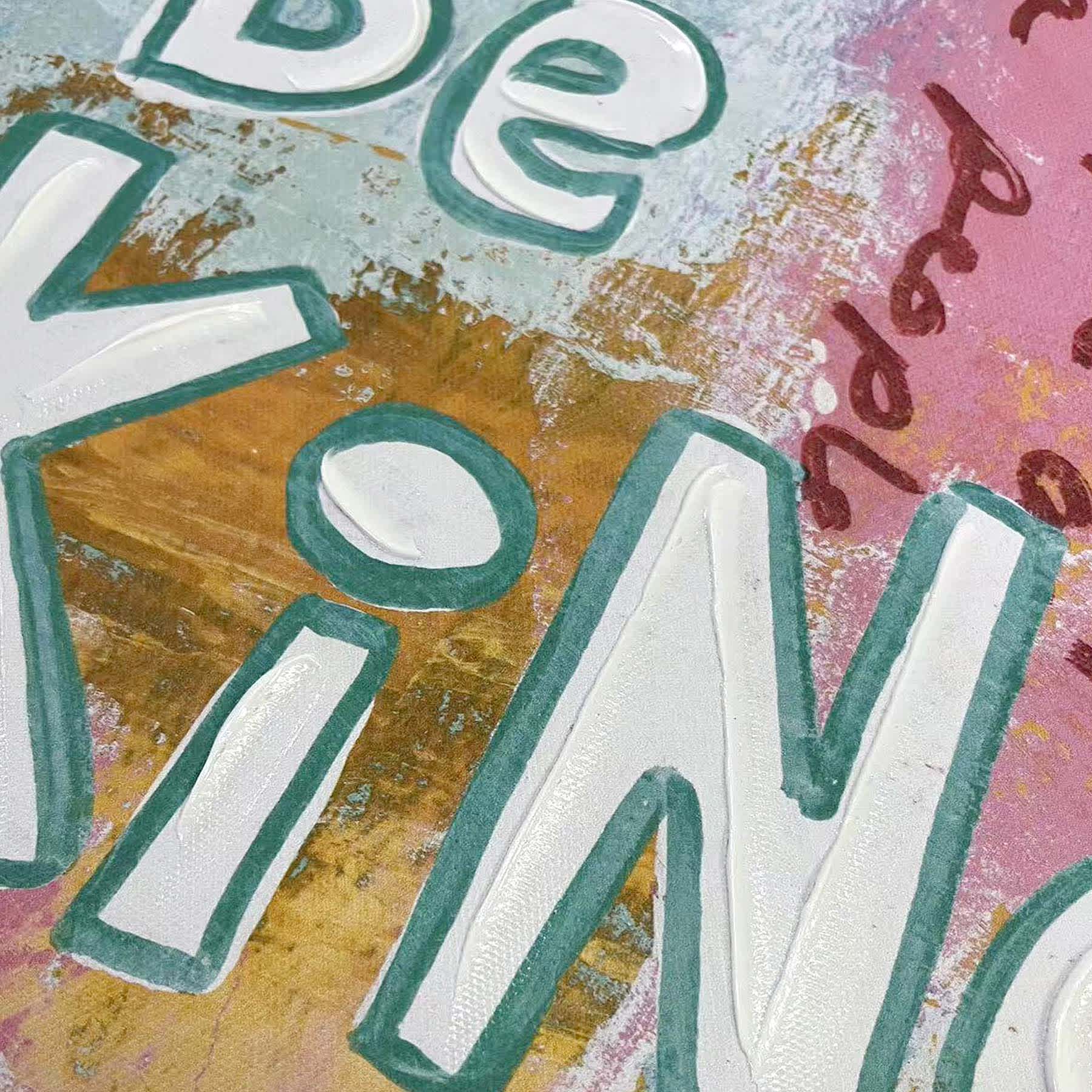Be Kind Multicolor Canvas Wall Art, 12x16