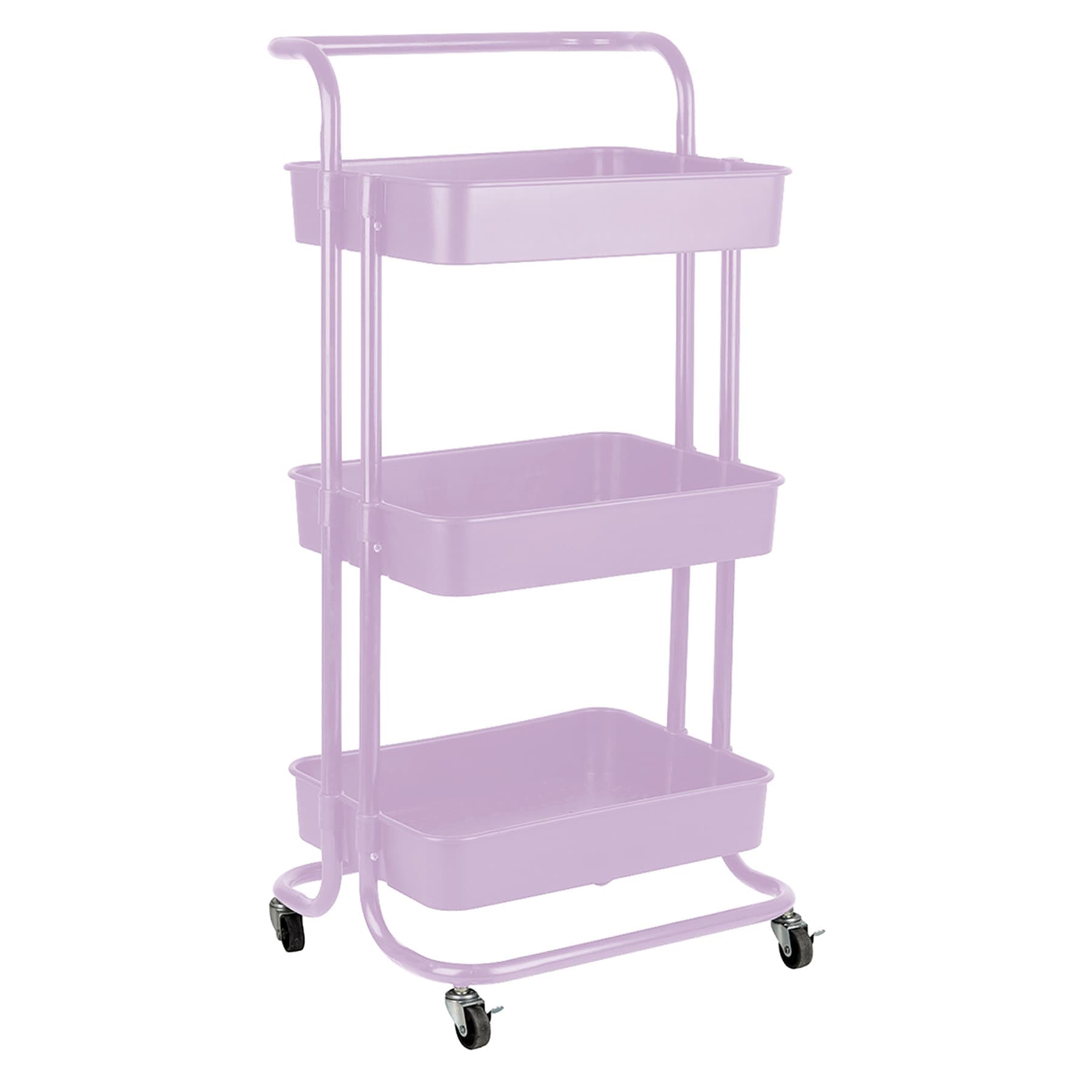 3-Tier Rolling Storage Cart, Mint Watercolor