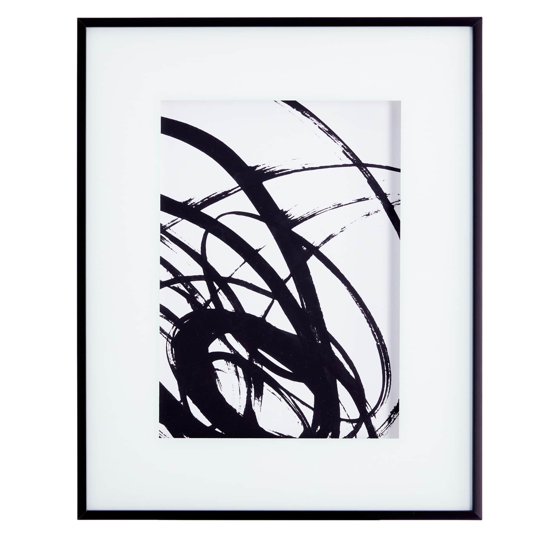 Crosby St. Glass Framed Line Meets Curves Wall Art, 16x20