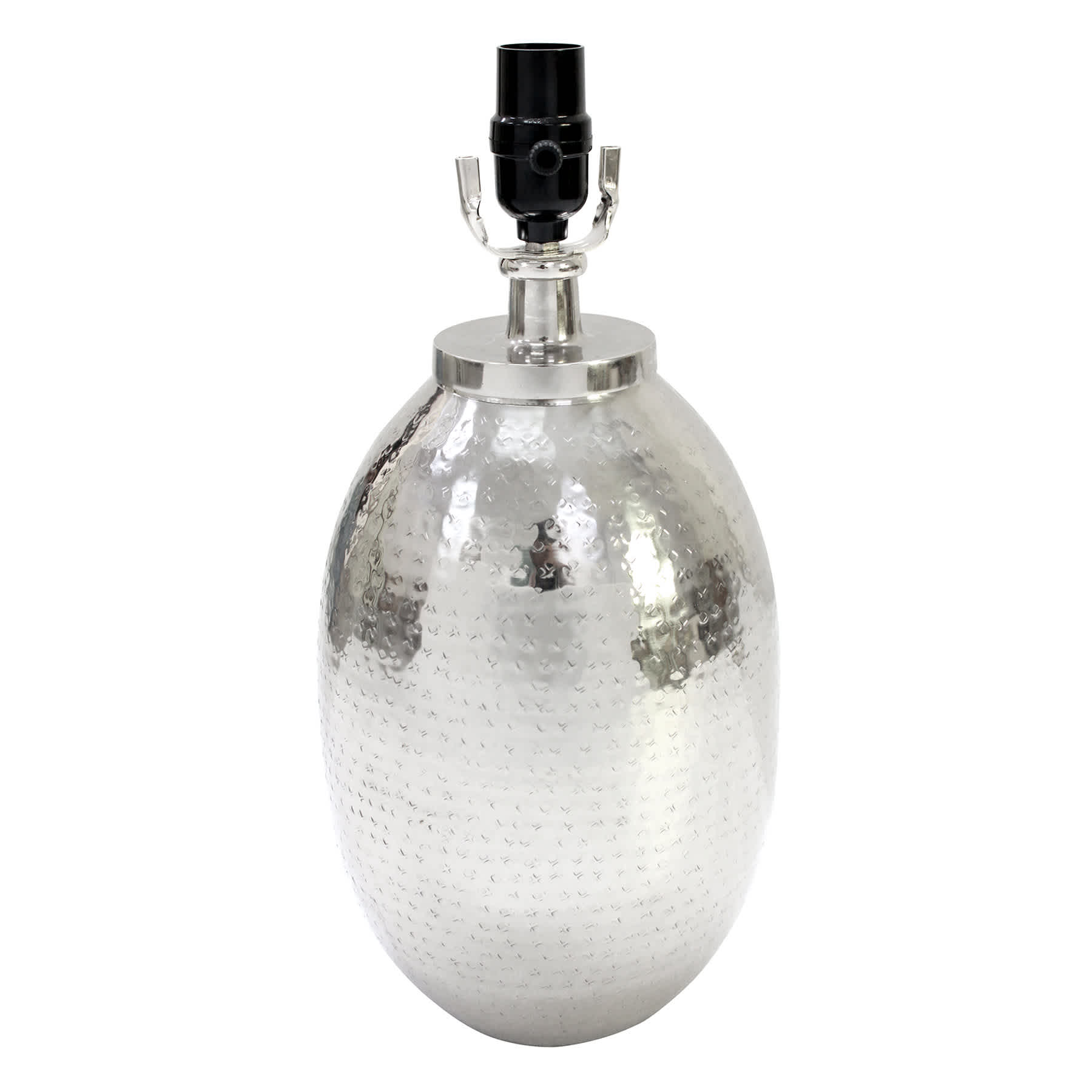 Found & Fable Silver Hammered Metal Accent Lamp Base, 14"