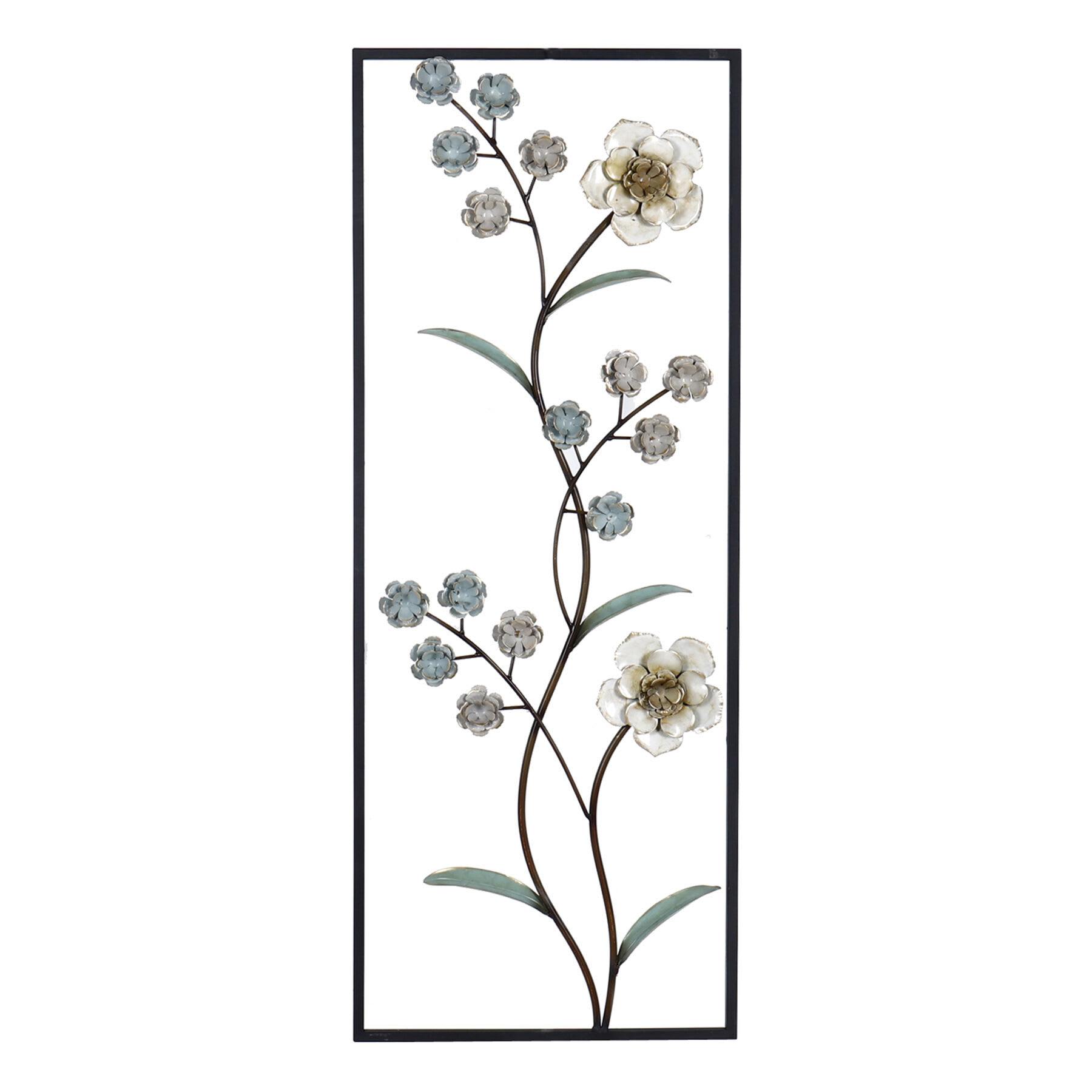 Metal Flower Wall Panel Wall Decor, 14x36