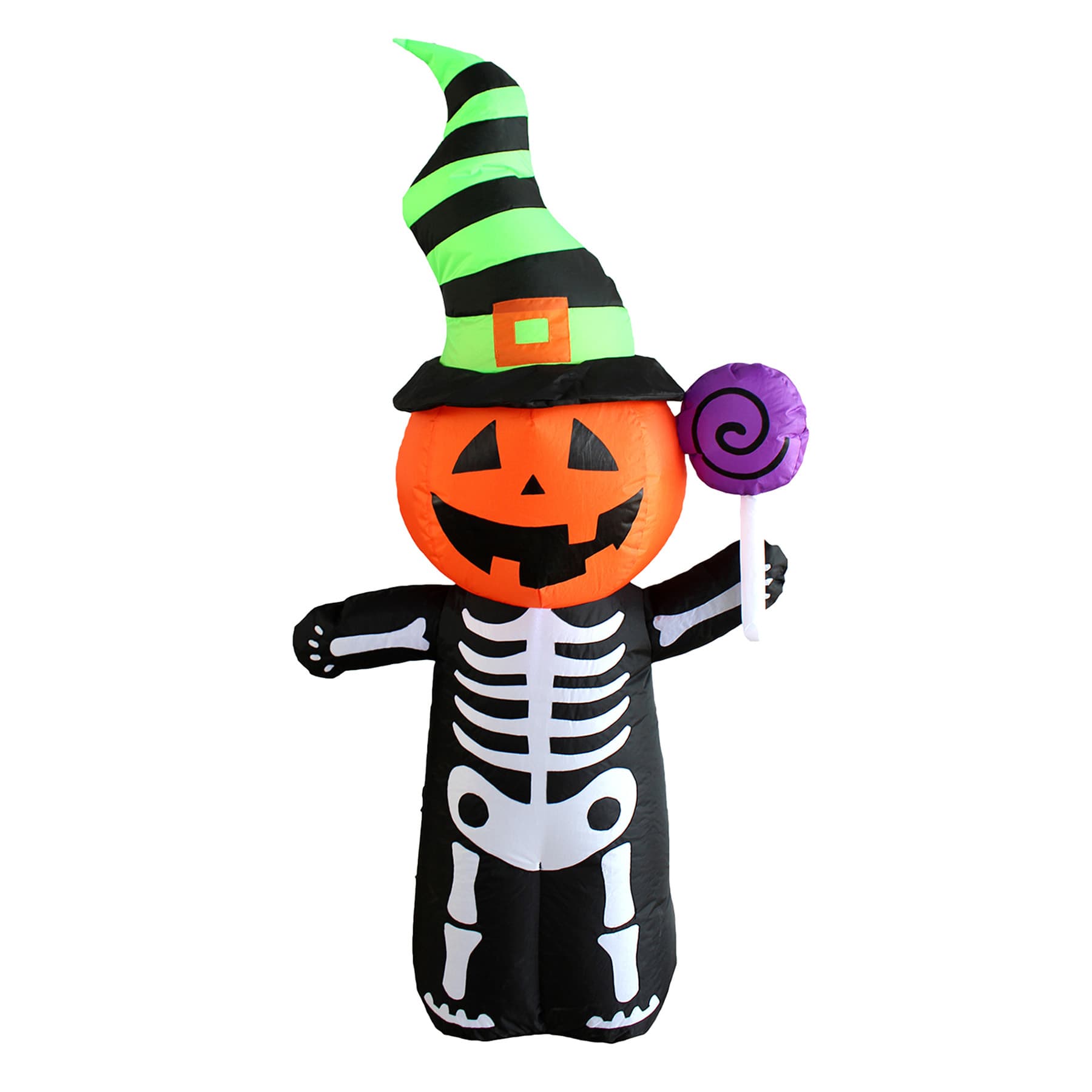 Jack-o'-Lantern Skeleton Halloween Inflatable, 4'
