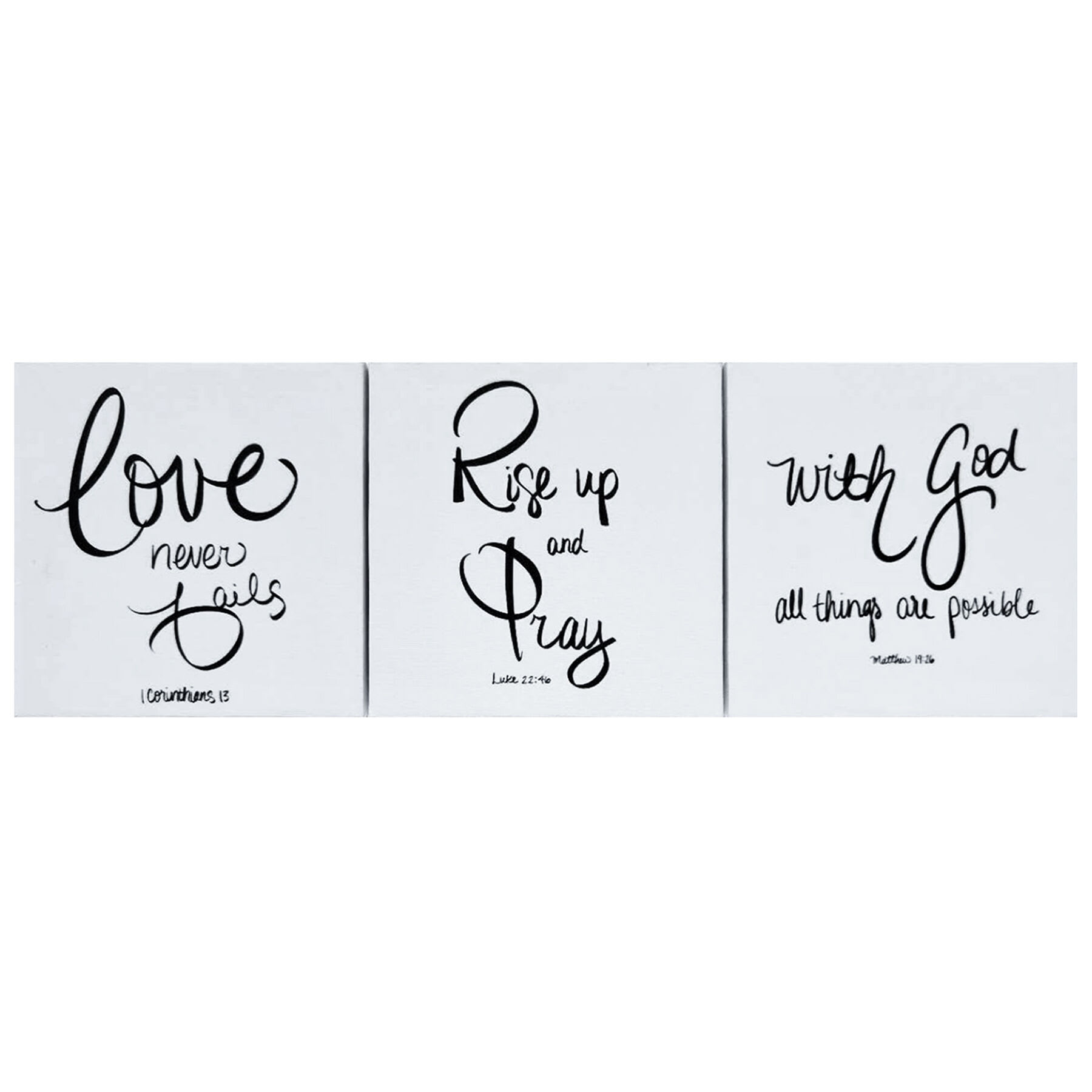 3-Piece Scripture Canvas Wall Sign Set, 6"
