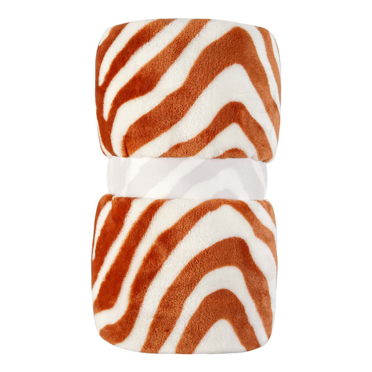 Providence Brown Zebra Printed Micro Plush Throw, 50x60