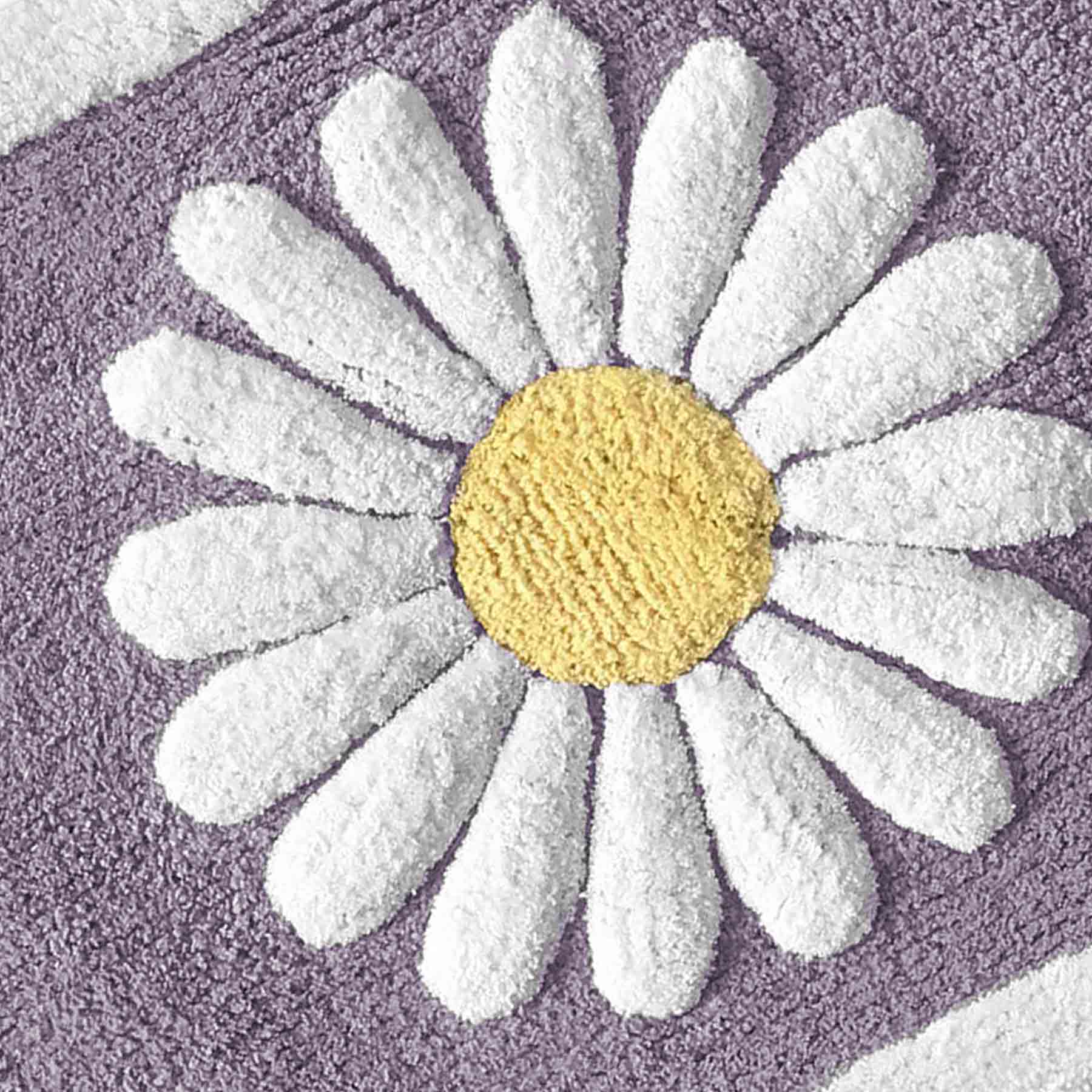 Purple Dandelion Tufted Bath Rug, 20x30