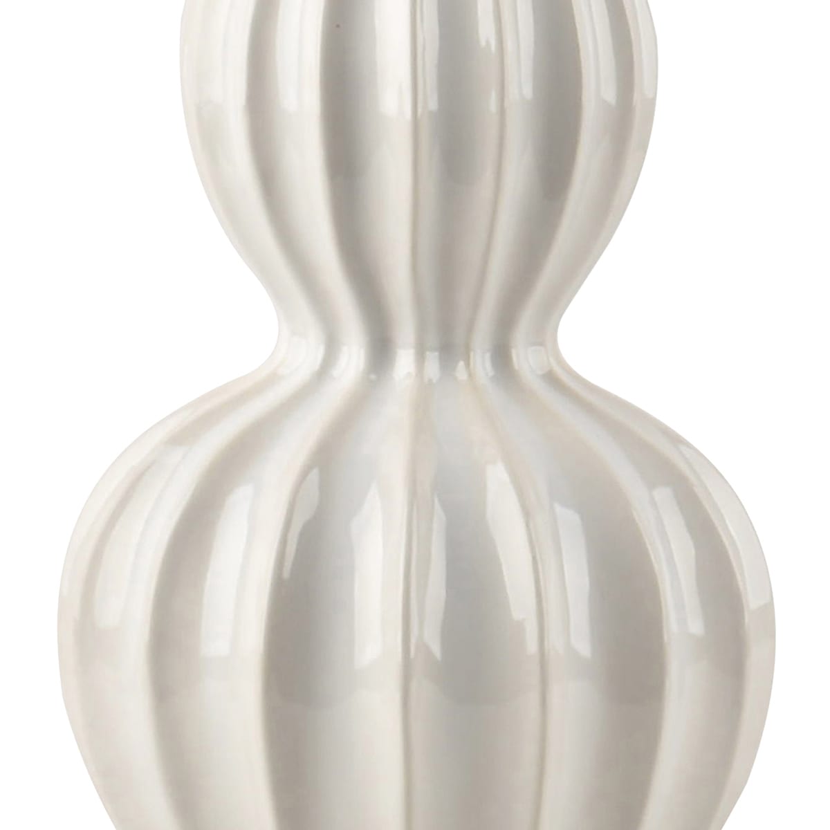 Providence White Ceramic Ribbed Medium Table Lamp Base, 19"