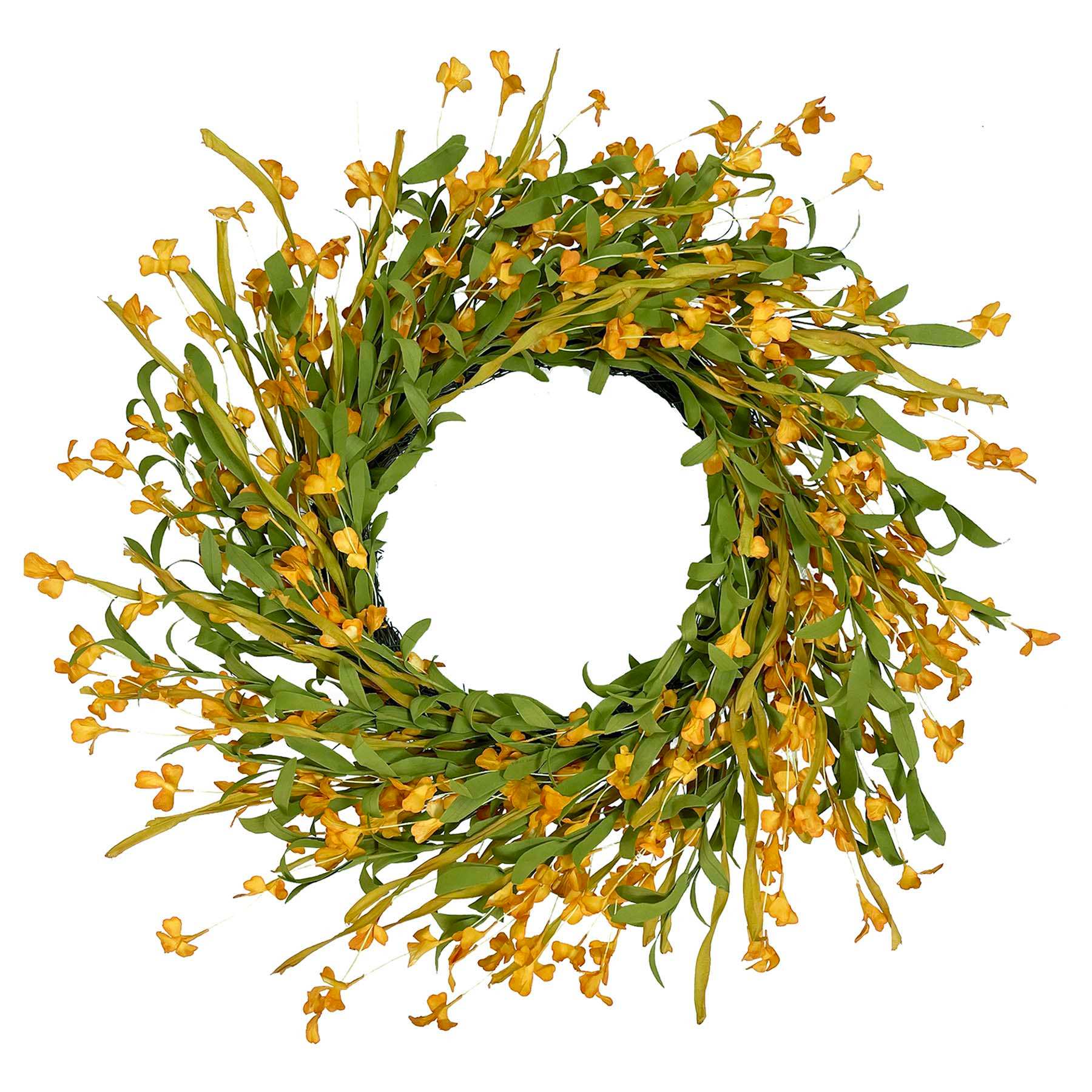 Yellow Flower Cluster Wreath, 24"