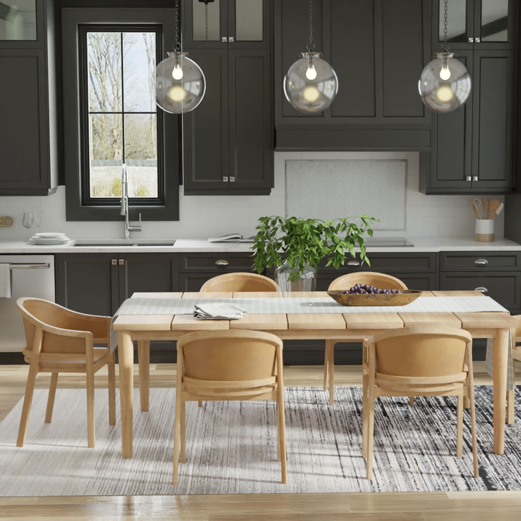 (A488) Avalis Grey & Black Ombre Accent Rug, 3x5
