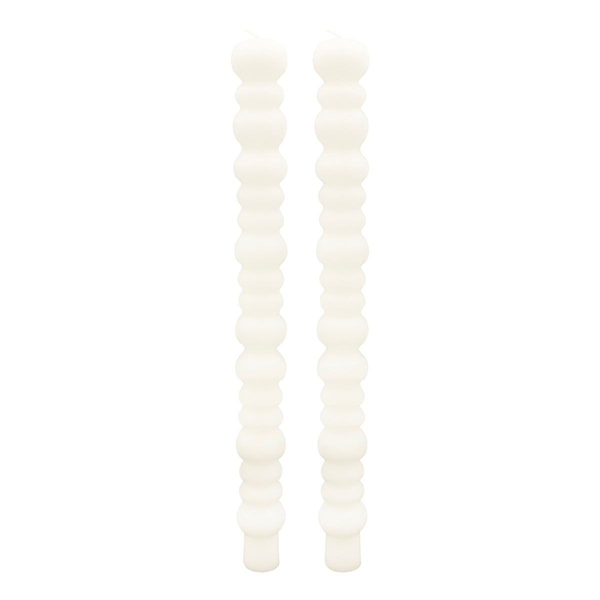 Found & Fable 2-Pack White Bubble Tapers Candles, 10"