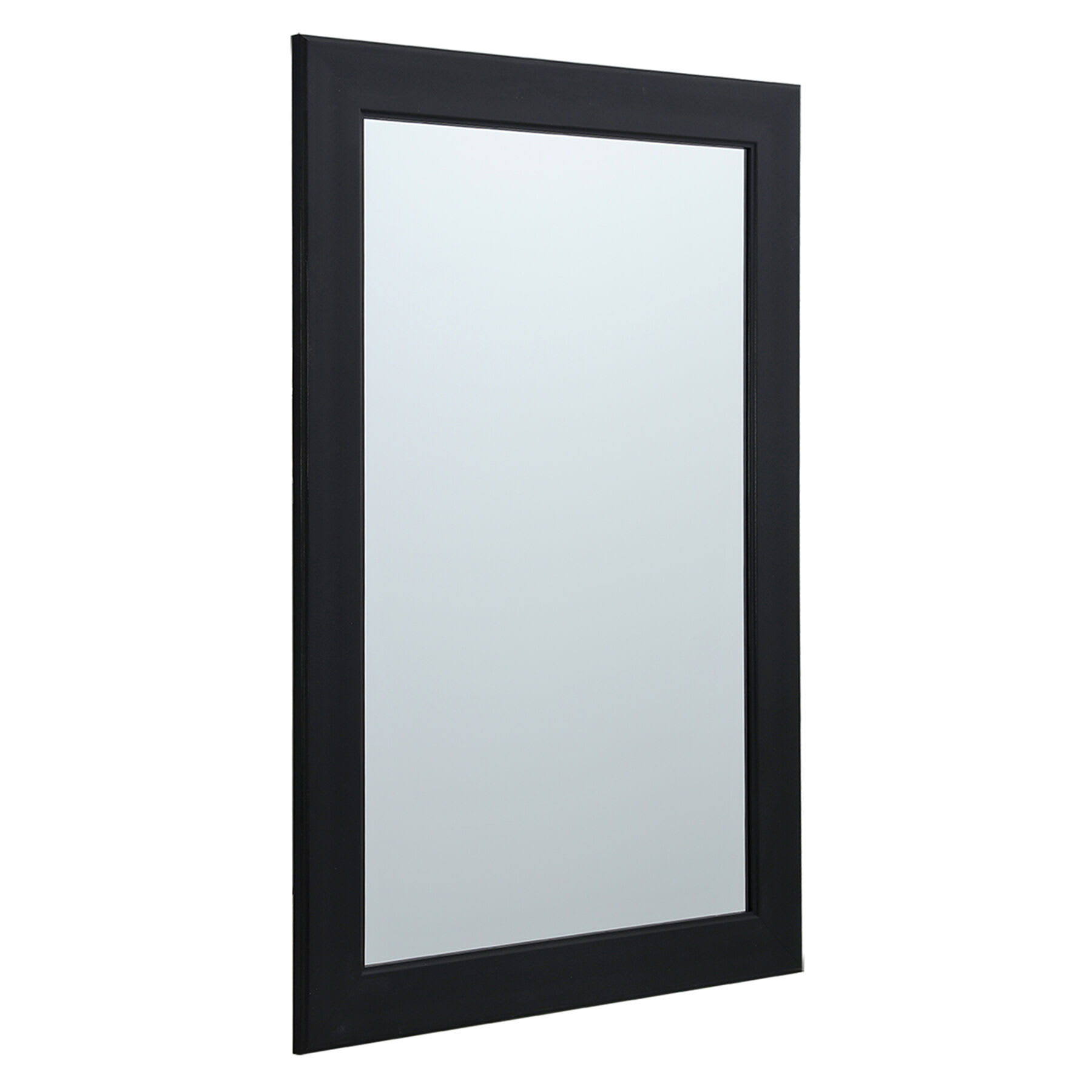 Flat Black Framed Rectangle Wall Mirror, 24x36