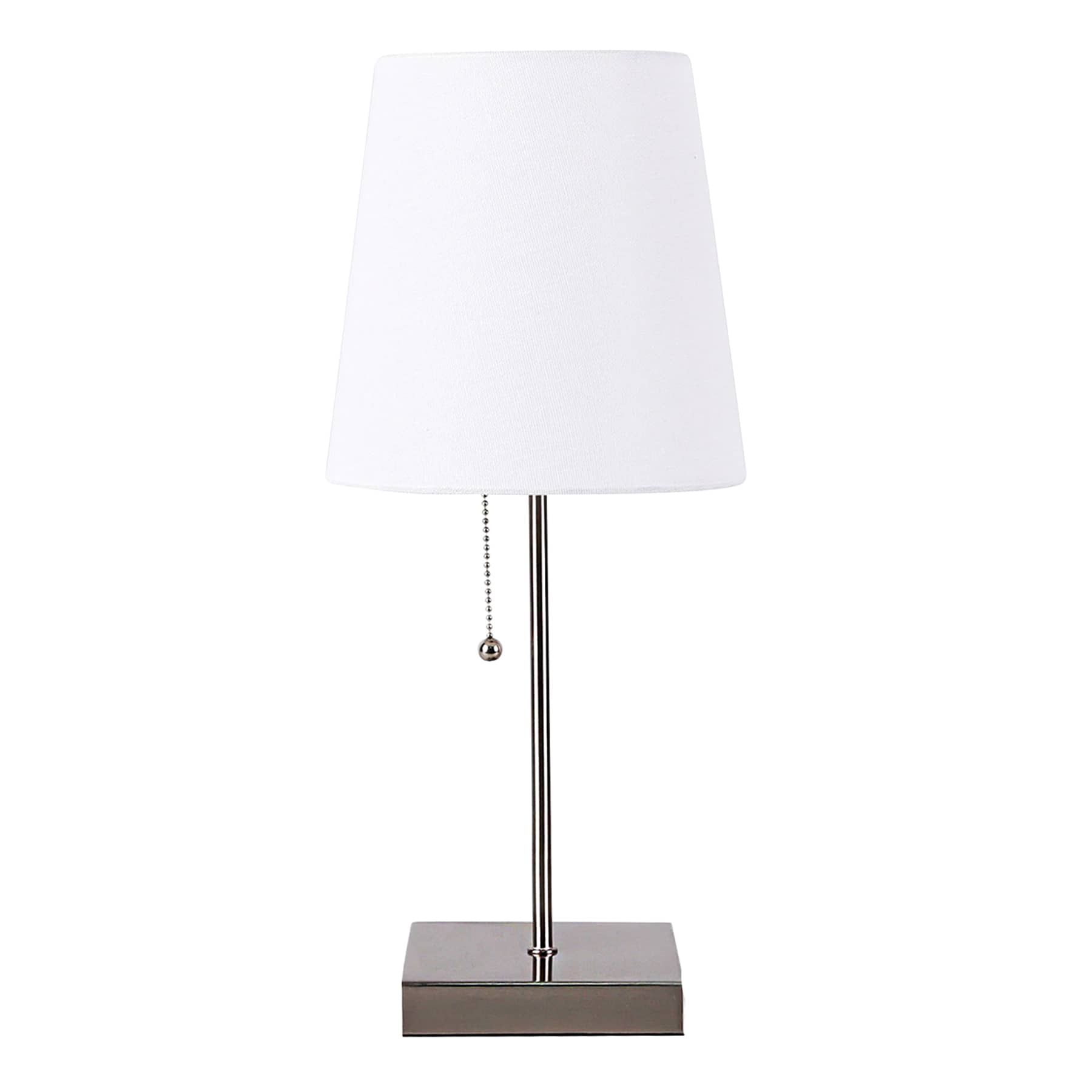Silver Stick Small Table Lamp with Shade, 18"