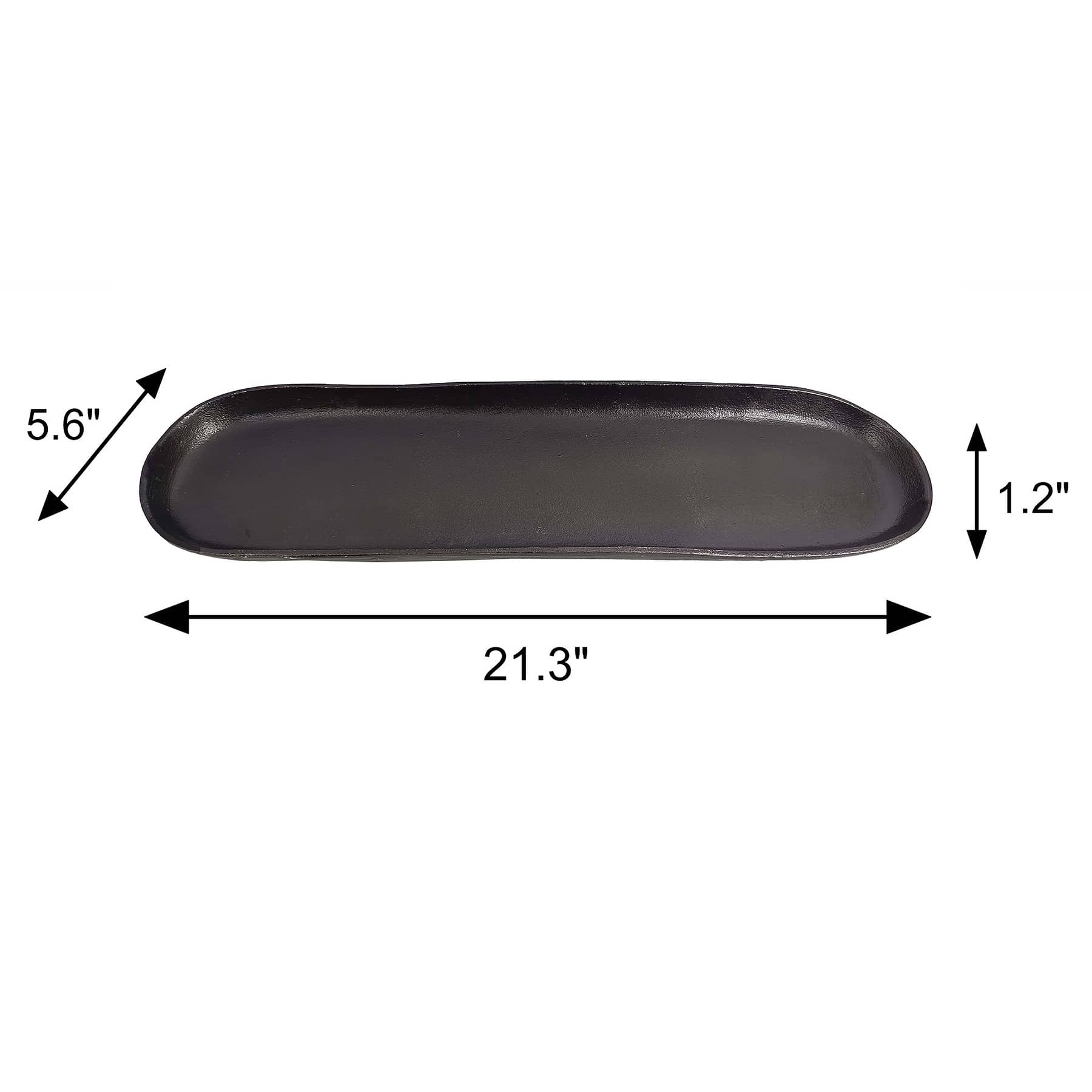 Black Oblong Aluminum Tray, 21x5.6